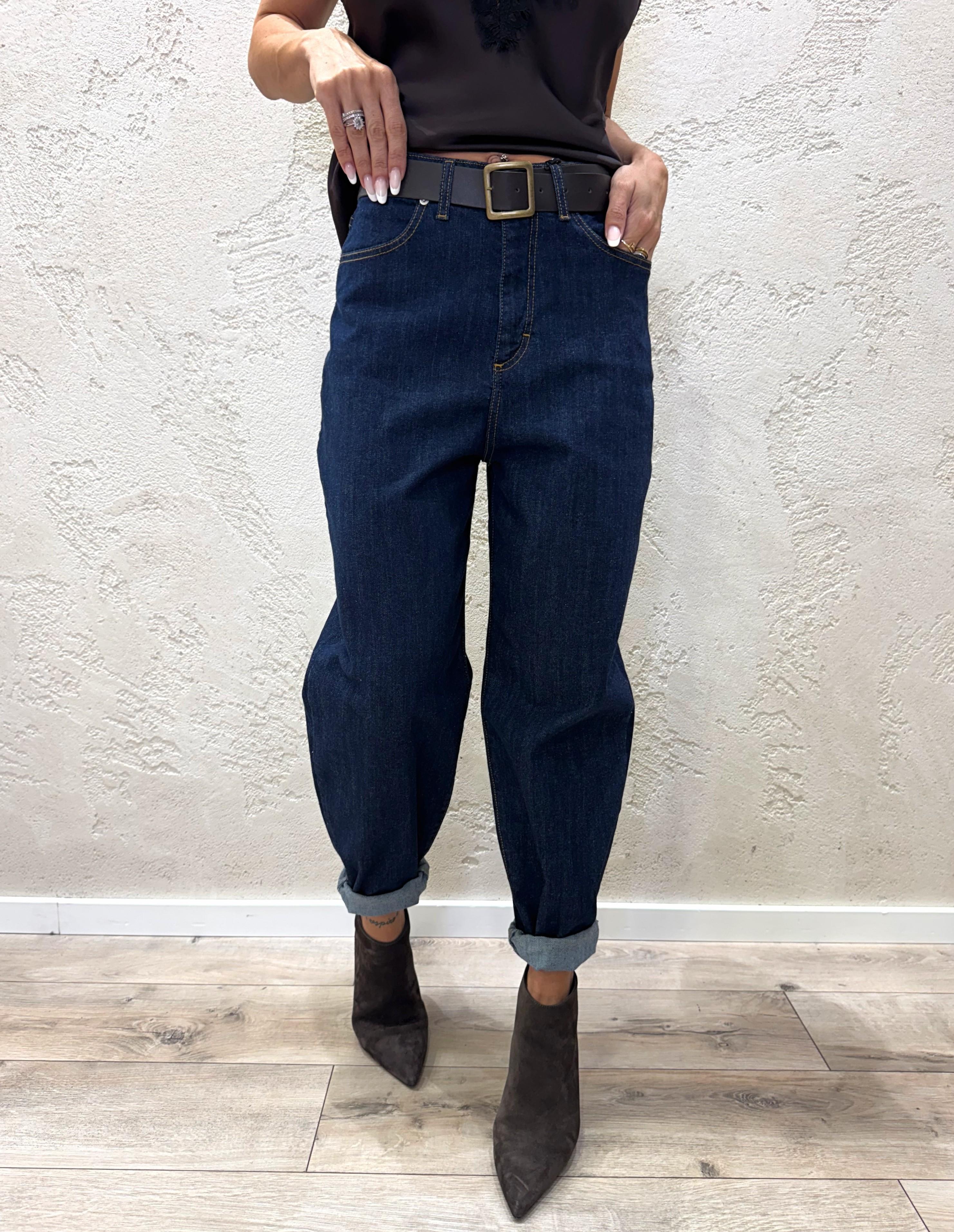 jeans modello balloon con cintura in dotazione PLS-P134 BLU HAVEONE 