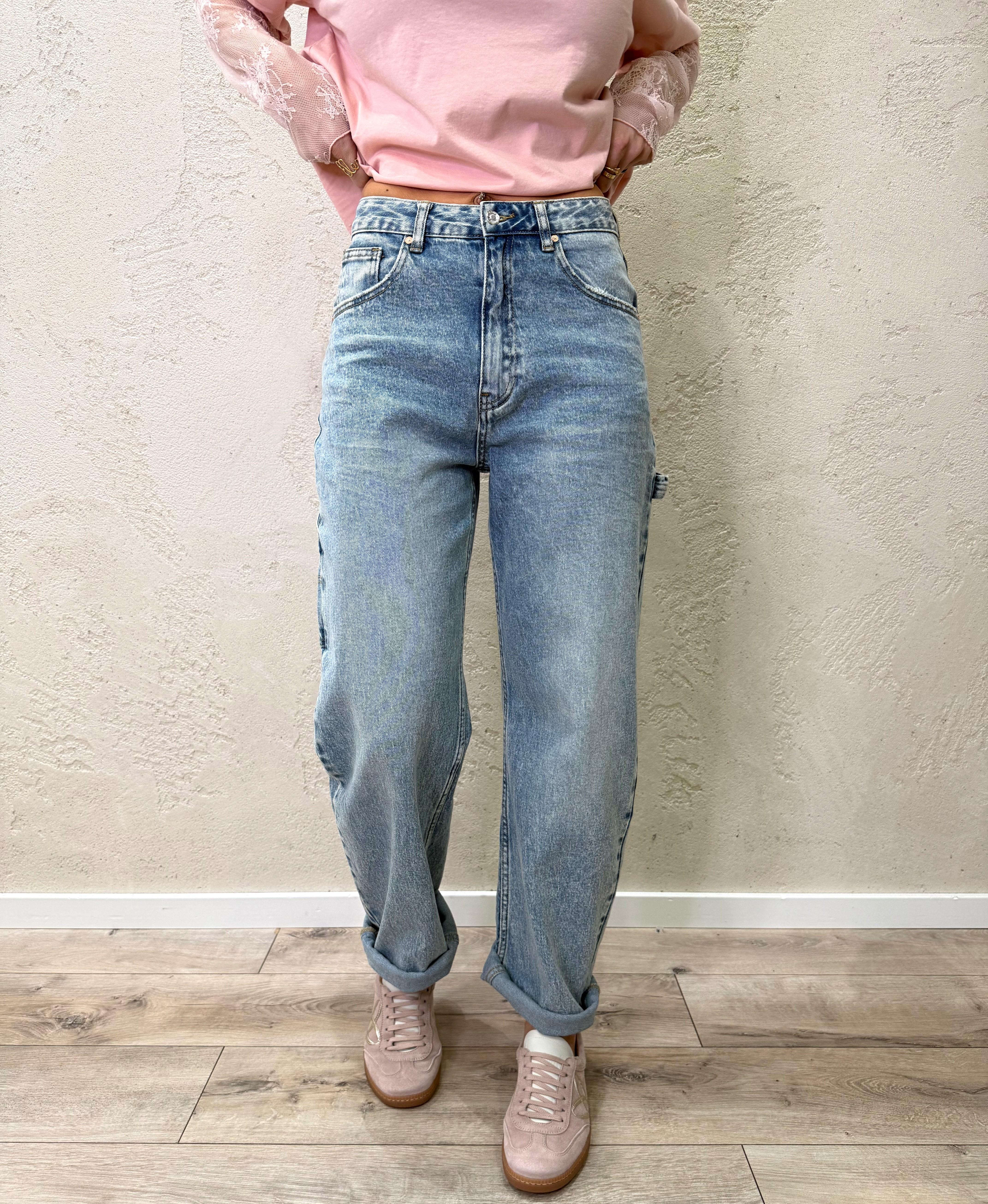 jeans elasticizzato gamba dritta modello work JNSWORK DENIM CHIARO ELEVI 