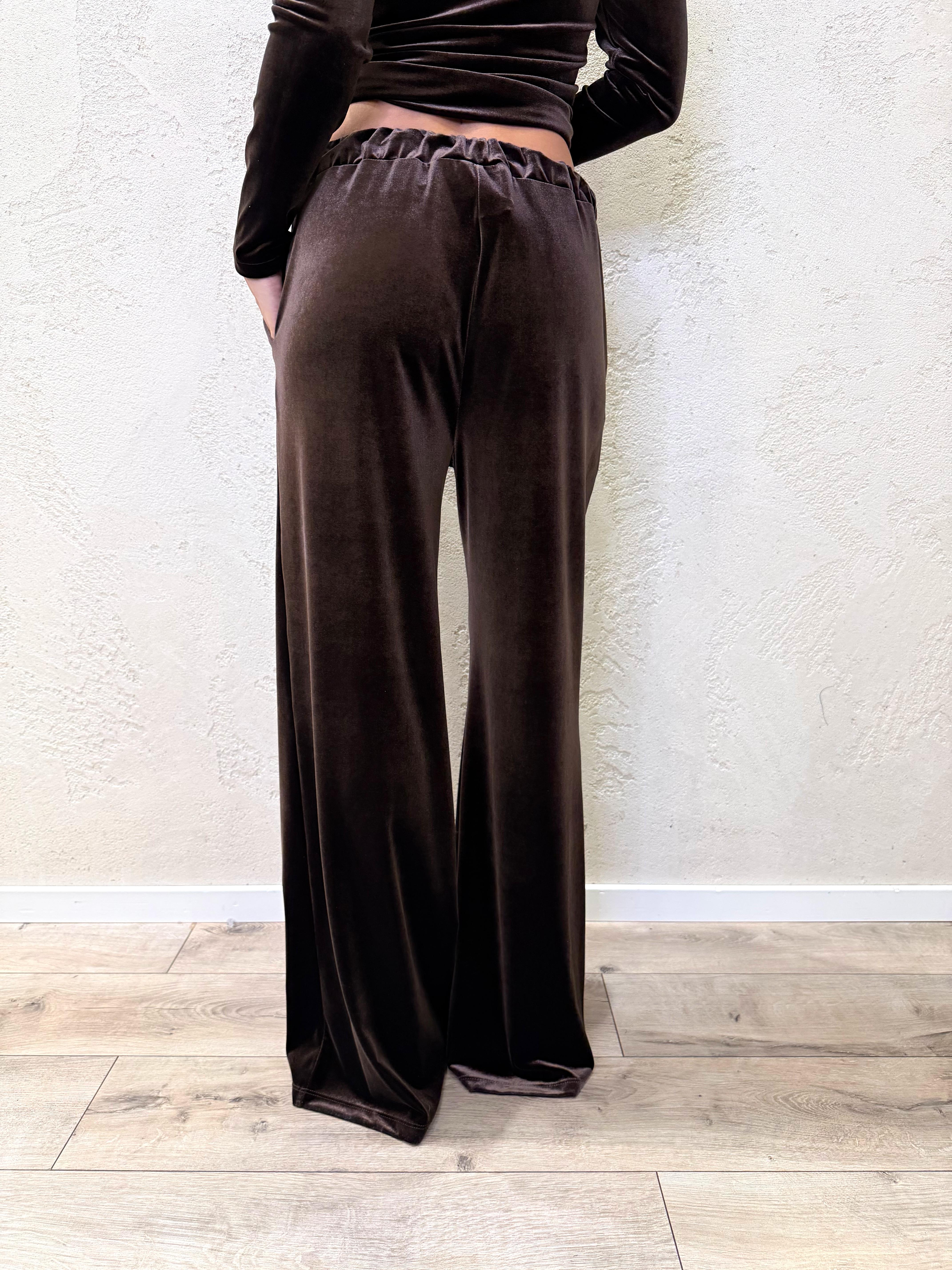 pantalonea palazzo in velluto M50142MO MORO MOTEL 