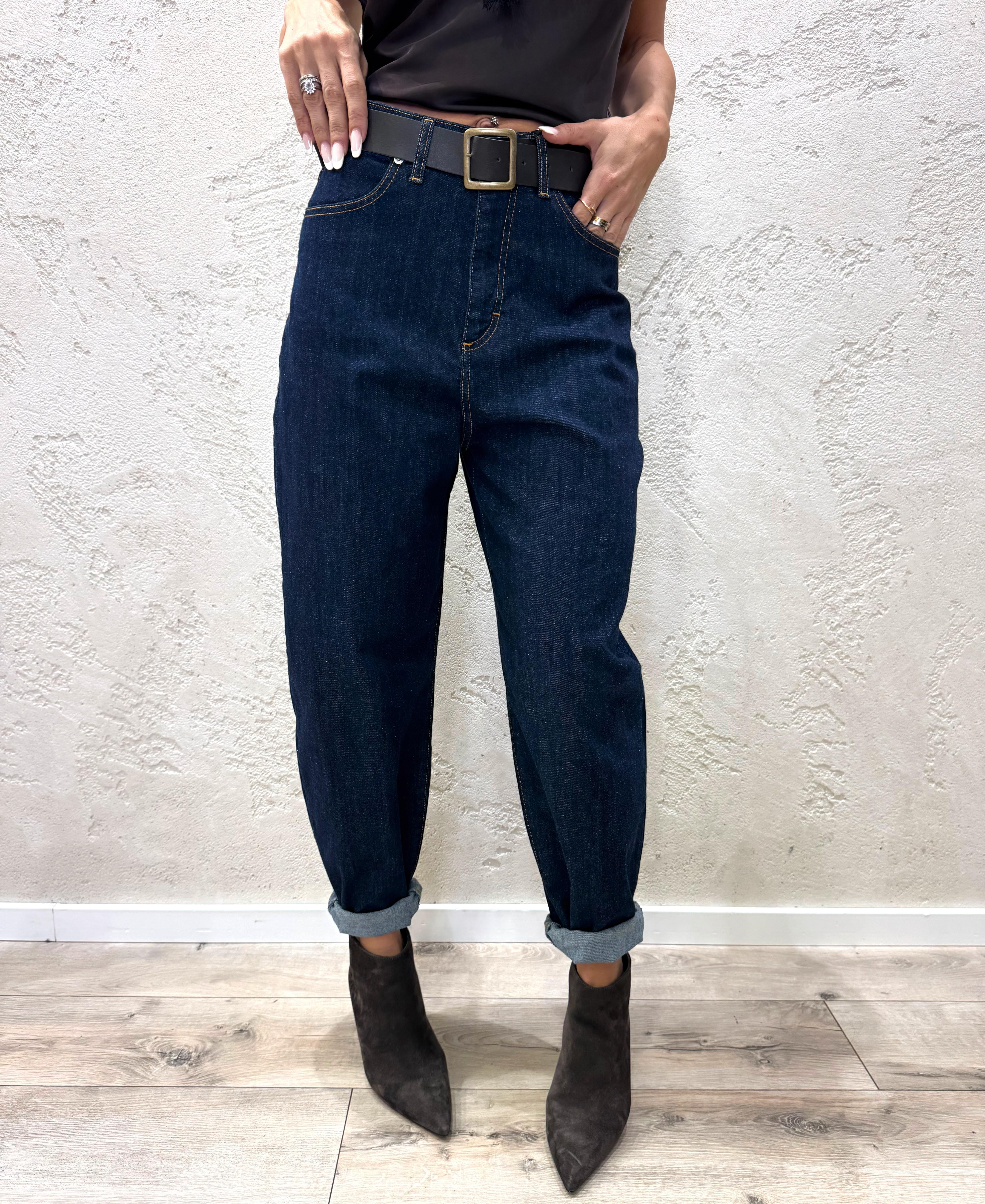 jeans modello balloon con cintura in dotazione PLS-P134 BLU HAVEONE 