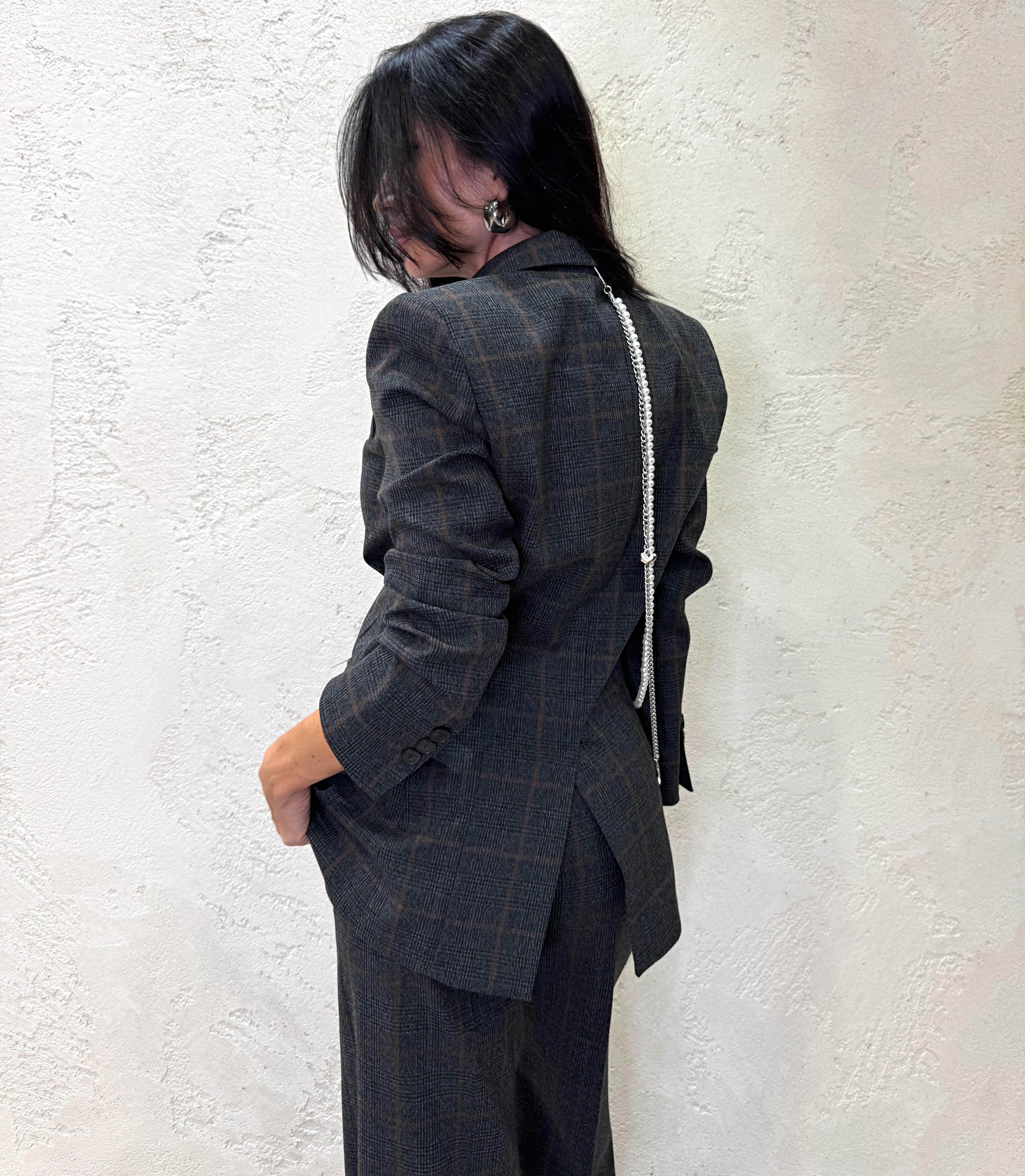 blazer doppiopetto in punto galles con catena TF0919 ANTRACITE VICOLO 