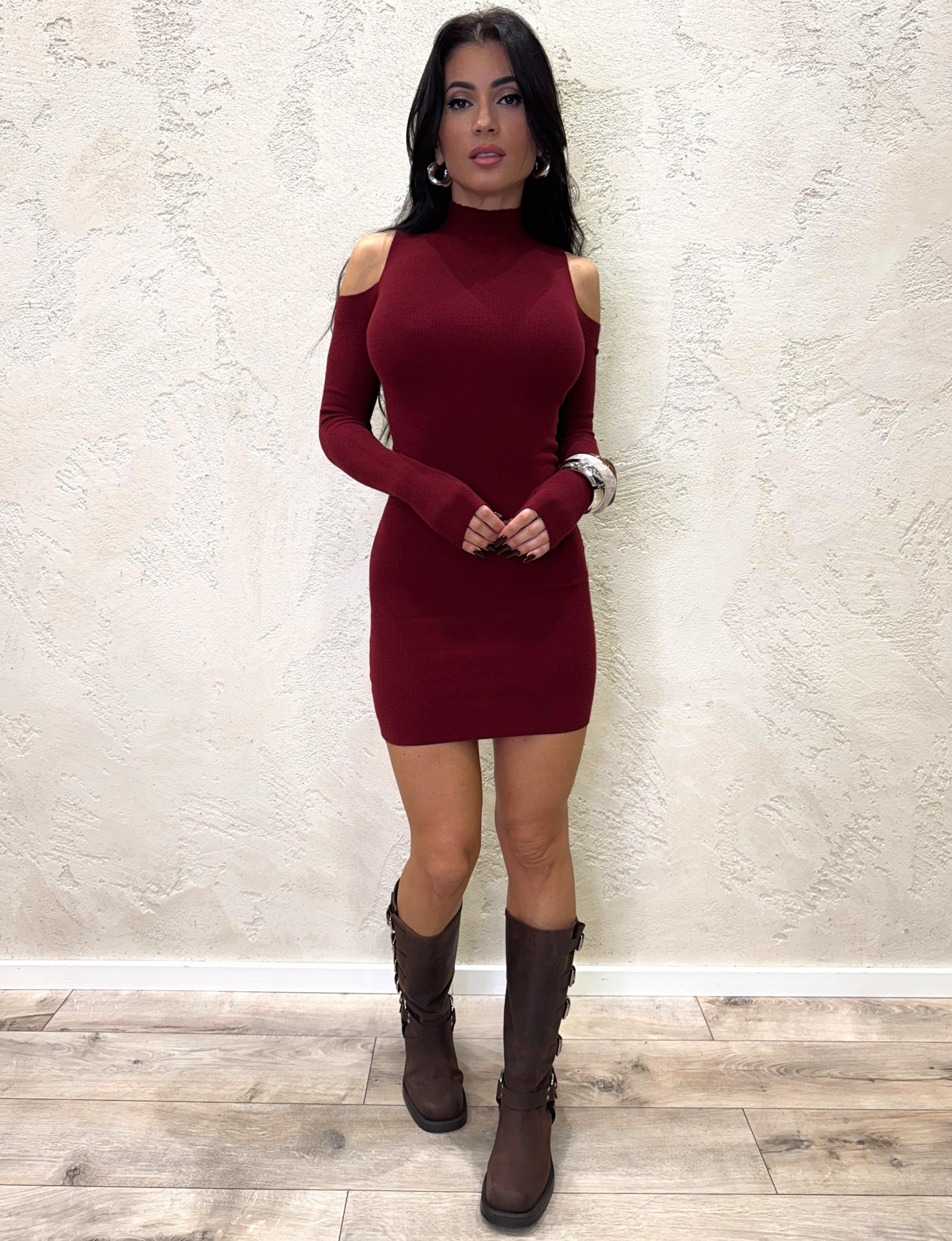 abito in maglia cut out 60191 VINO SUSY MIX 