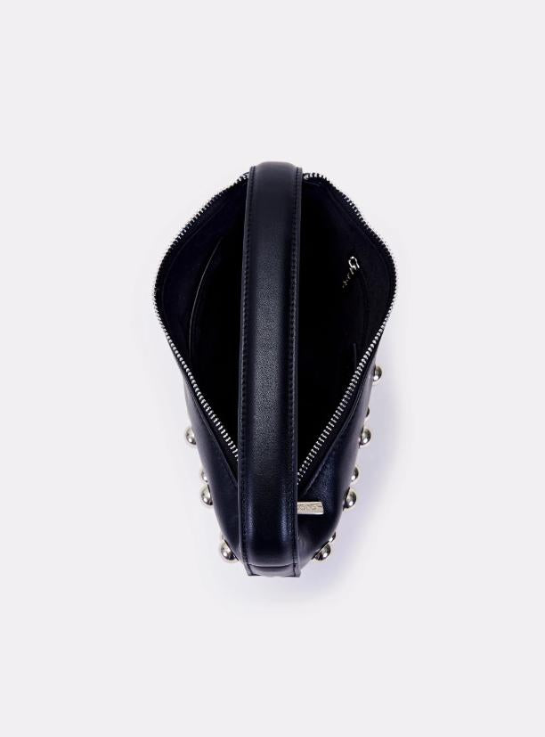 borsa a mano con borchie e logo XF0014 NERO VICOLO 