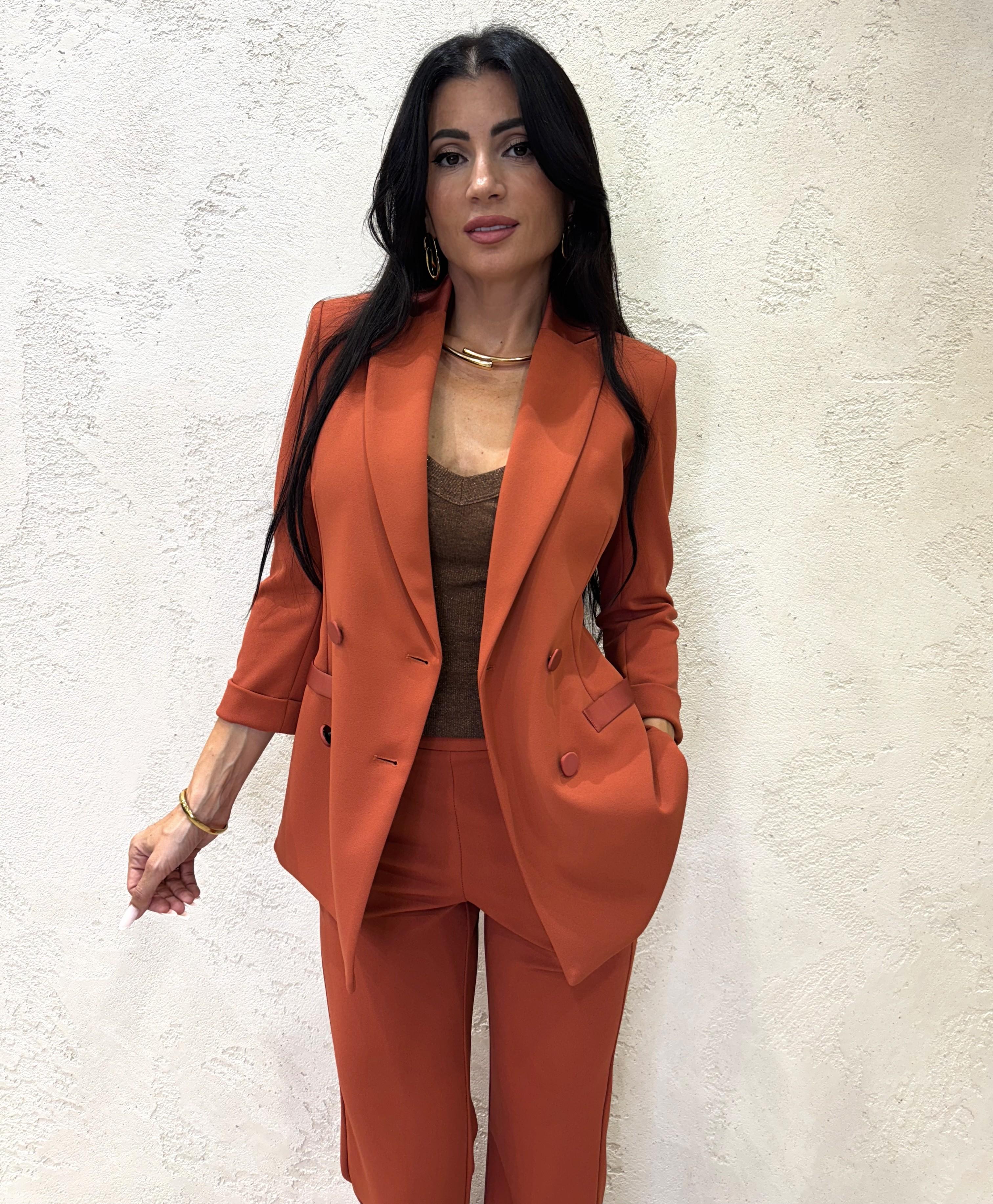 blazer doppiopetto in crepe elasticizzato JU25KAW ZUCCA IMPERIAL 