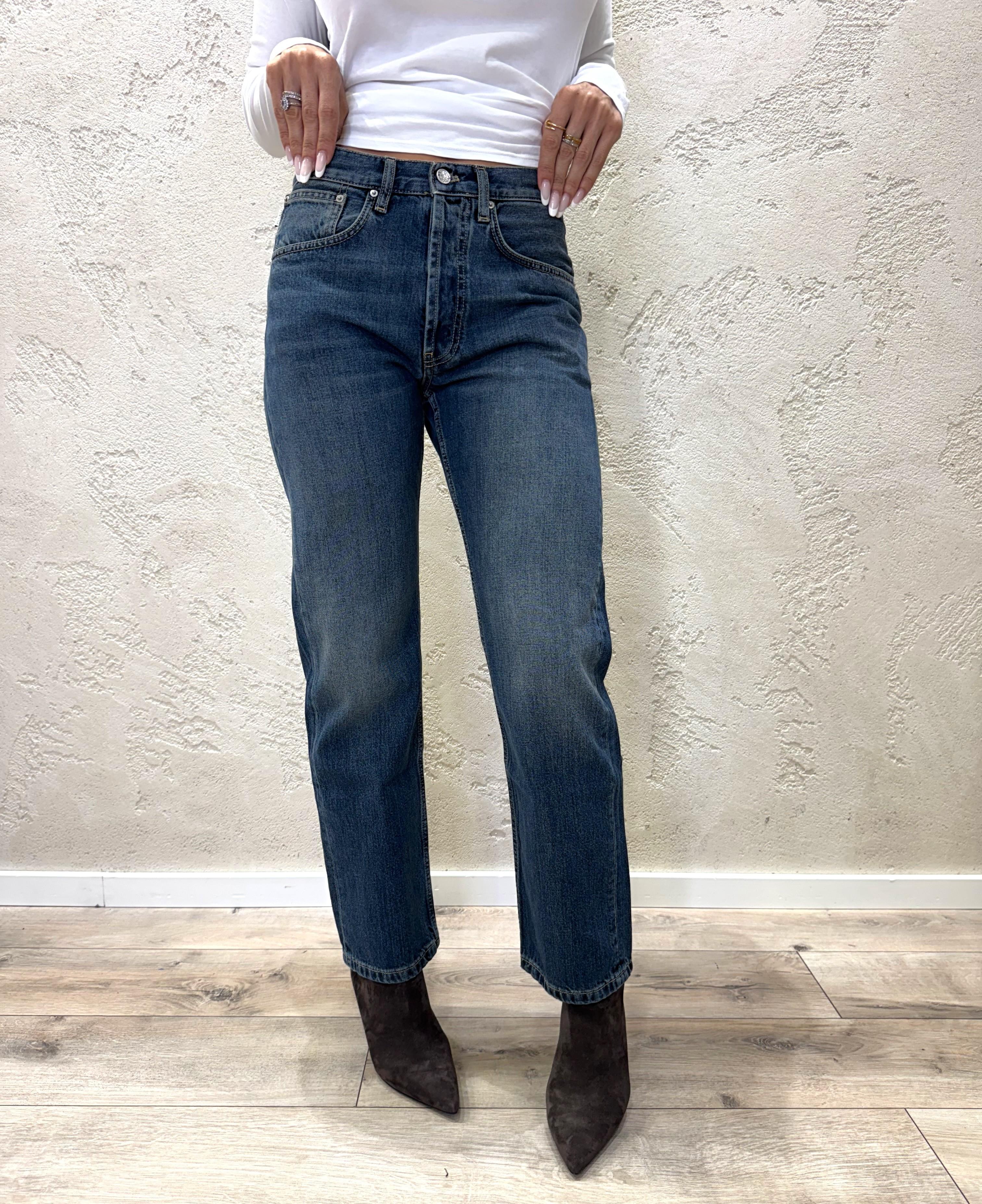 jeans modello emy a gamba dritta DF5108 SLAVATO VICOLO 