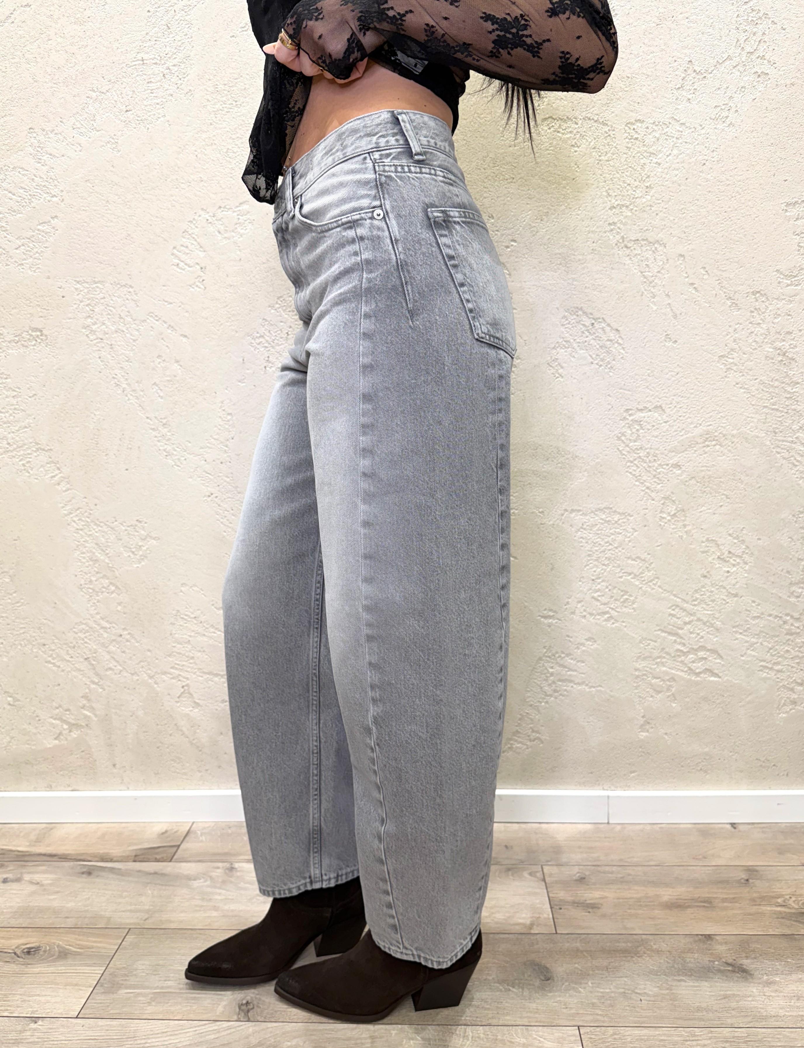 jeans modello chiara a balloon in tela ferma DAB5156 GRIGIO VICOLO 