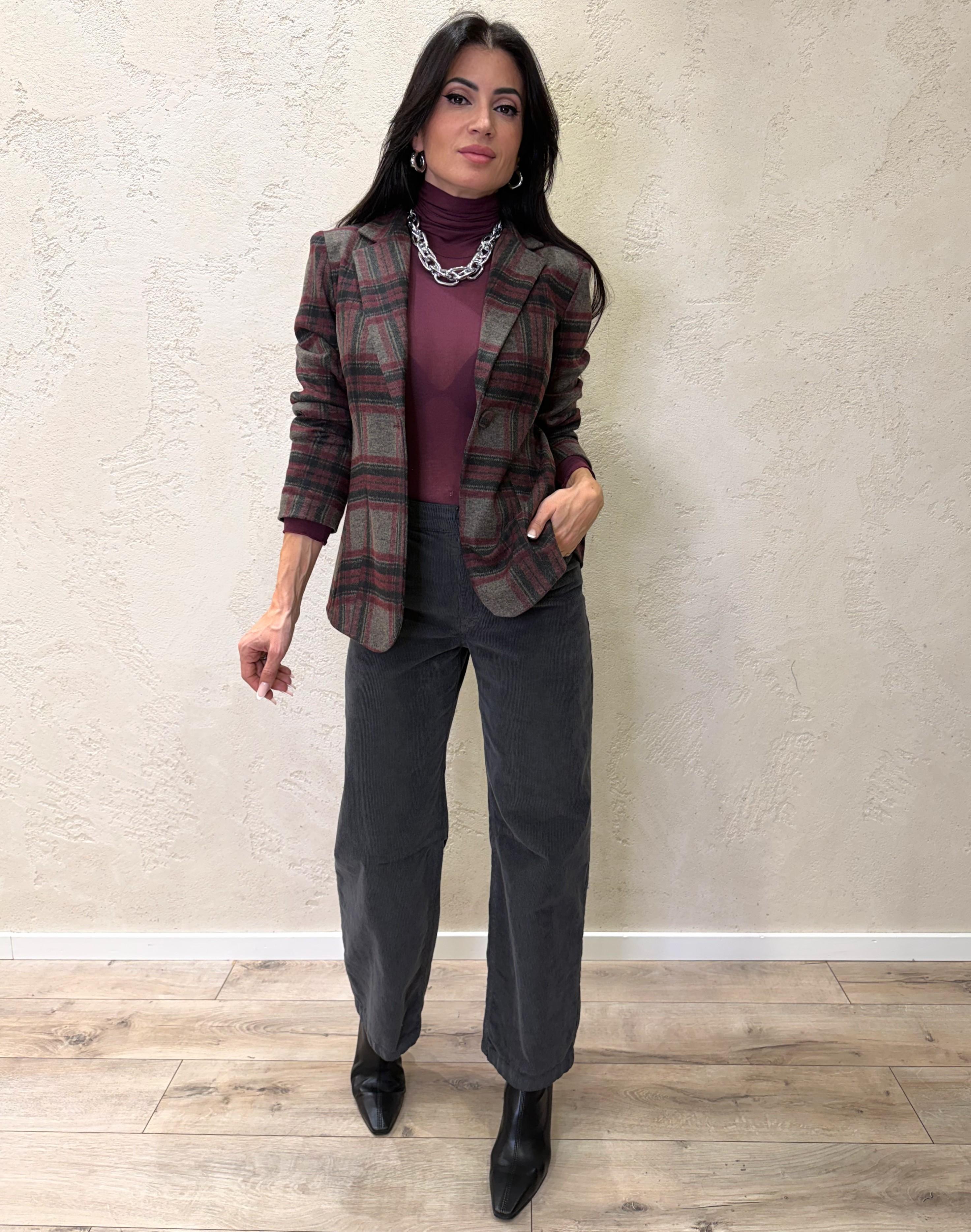 pantaloni ferro di cavallo in velluto a costine PGZ-P243 PIOMBO HAVEONE 