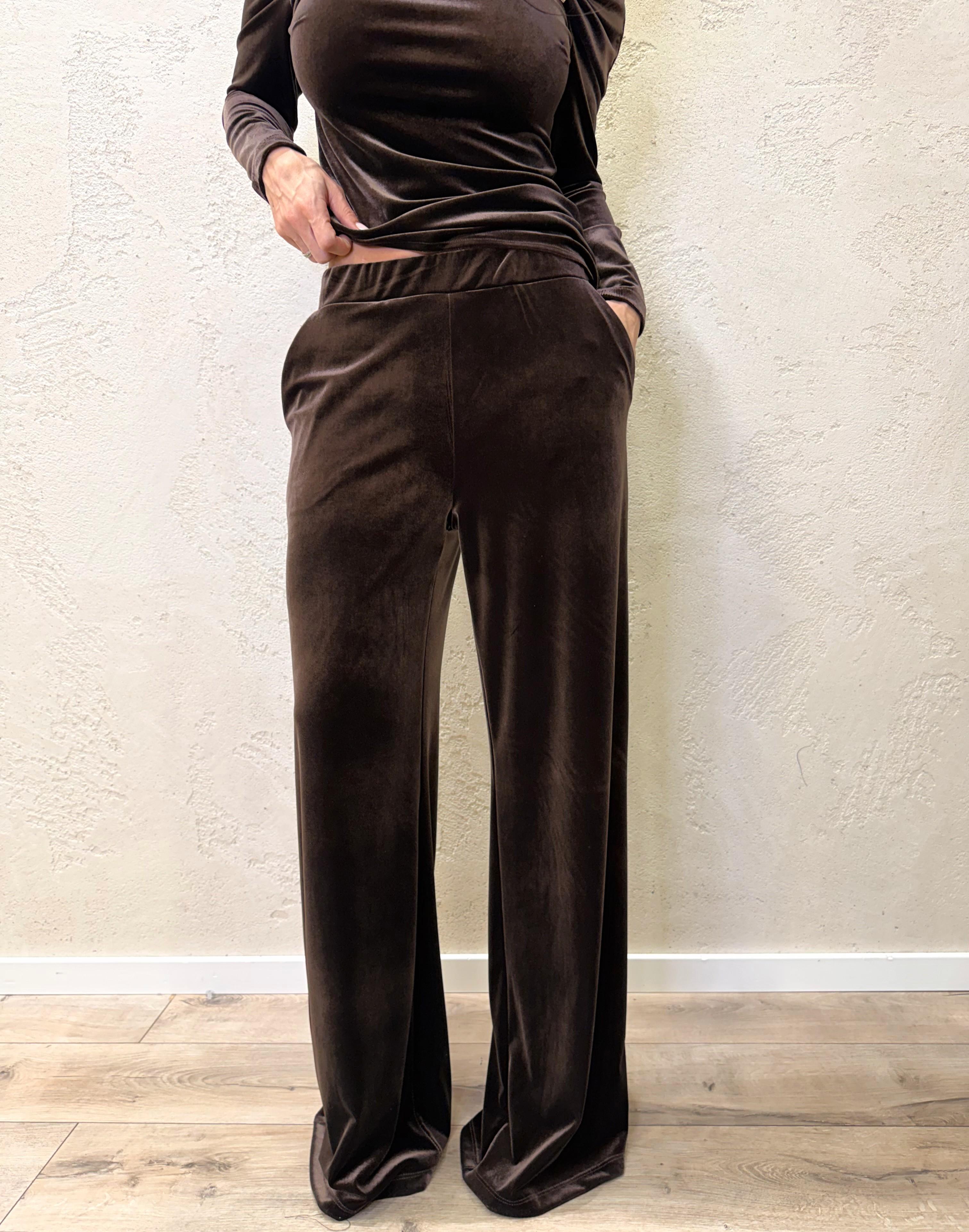 pantalonea palazzo in velluto M50142MO MORO MOTEL 