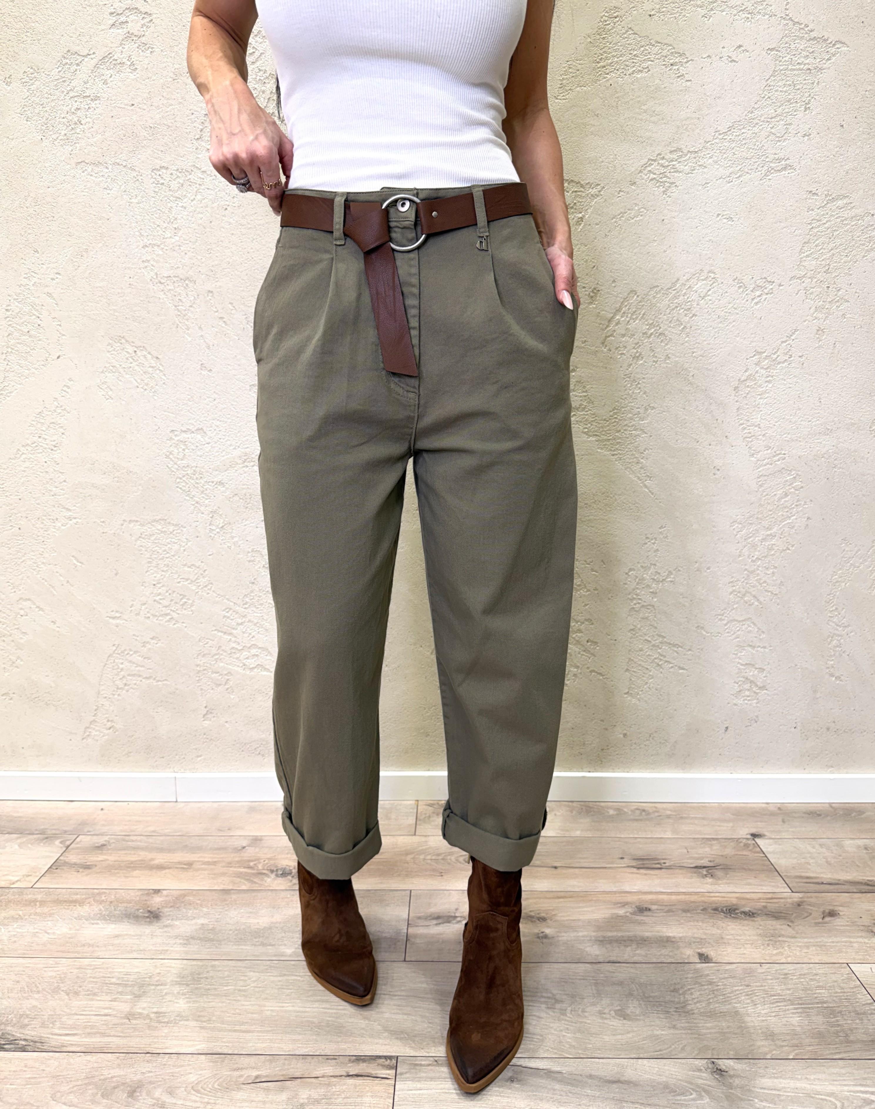 pantalone balloon con cintura in dotazione P773A151 MILITARE DIXIE 