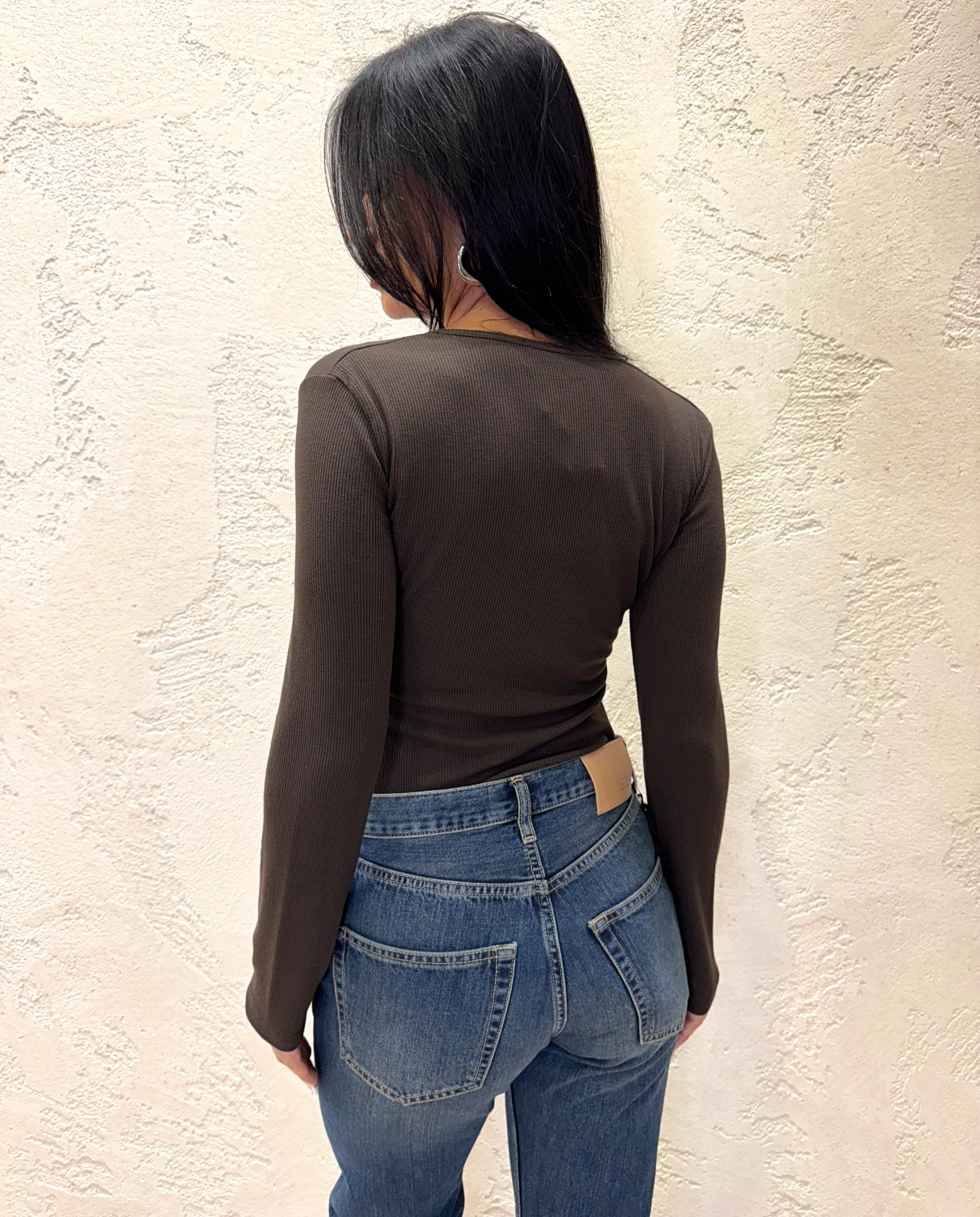 body a costine con bottoni UF0093 MORO VICOLO 