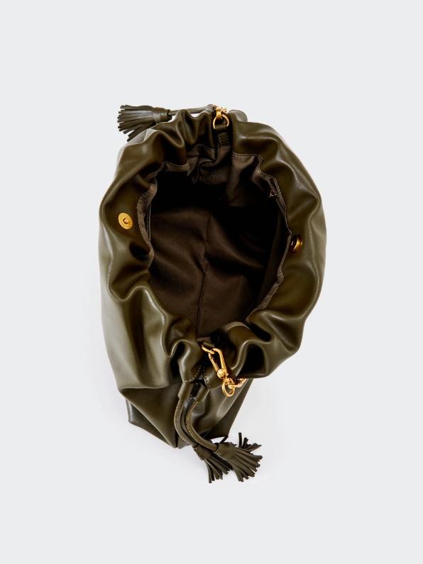 borsa tassel grande in ecopelle XAB0034 MILITARE VICOLO 
