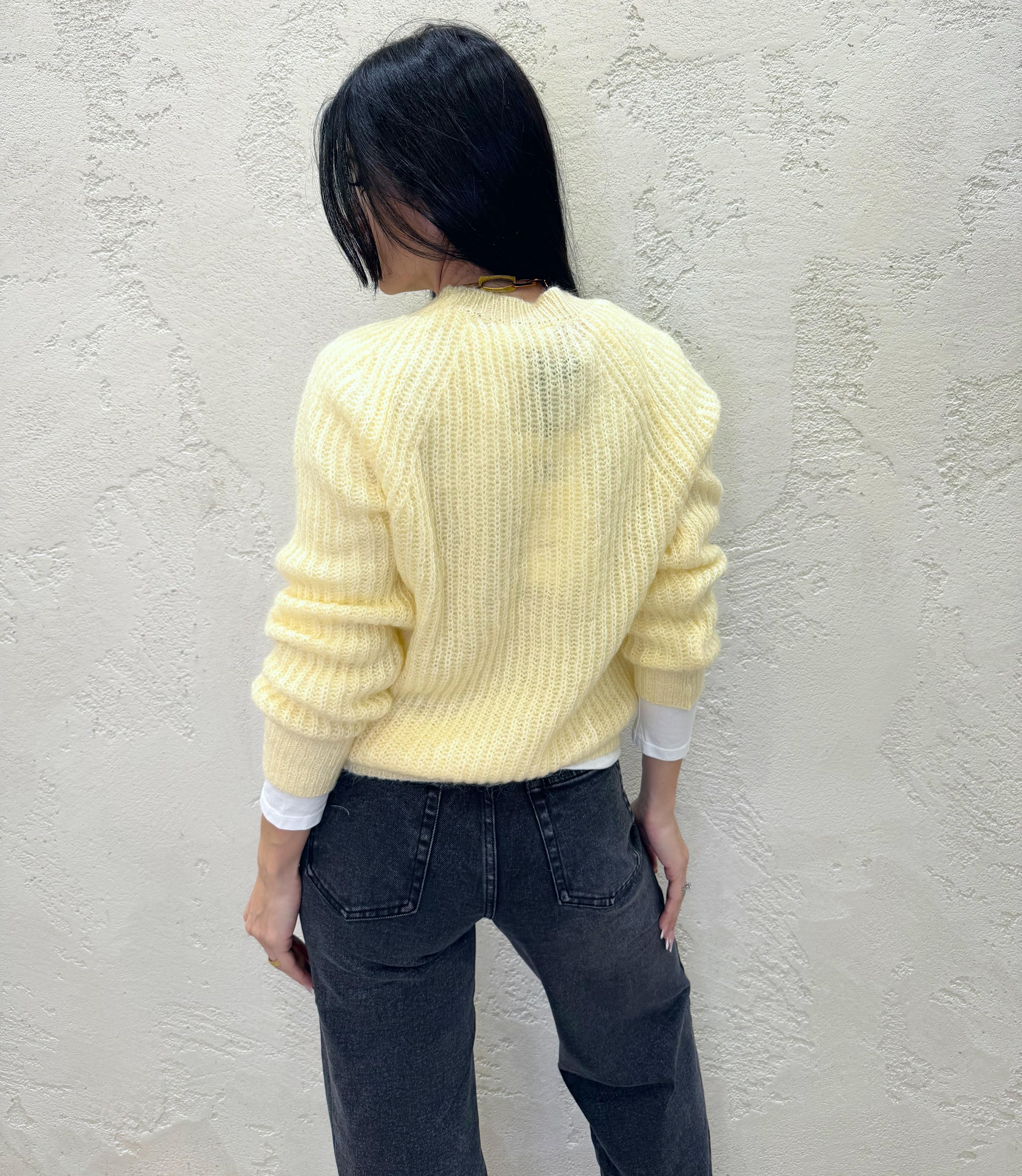 pull misto mohair punto ajour 55086F GIALLO VICOLO 