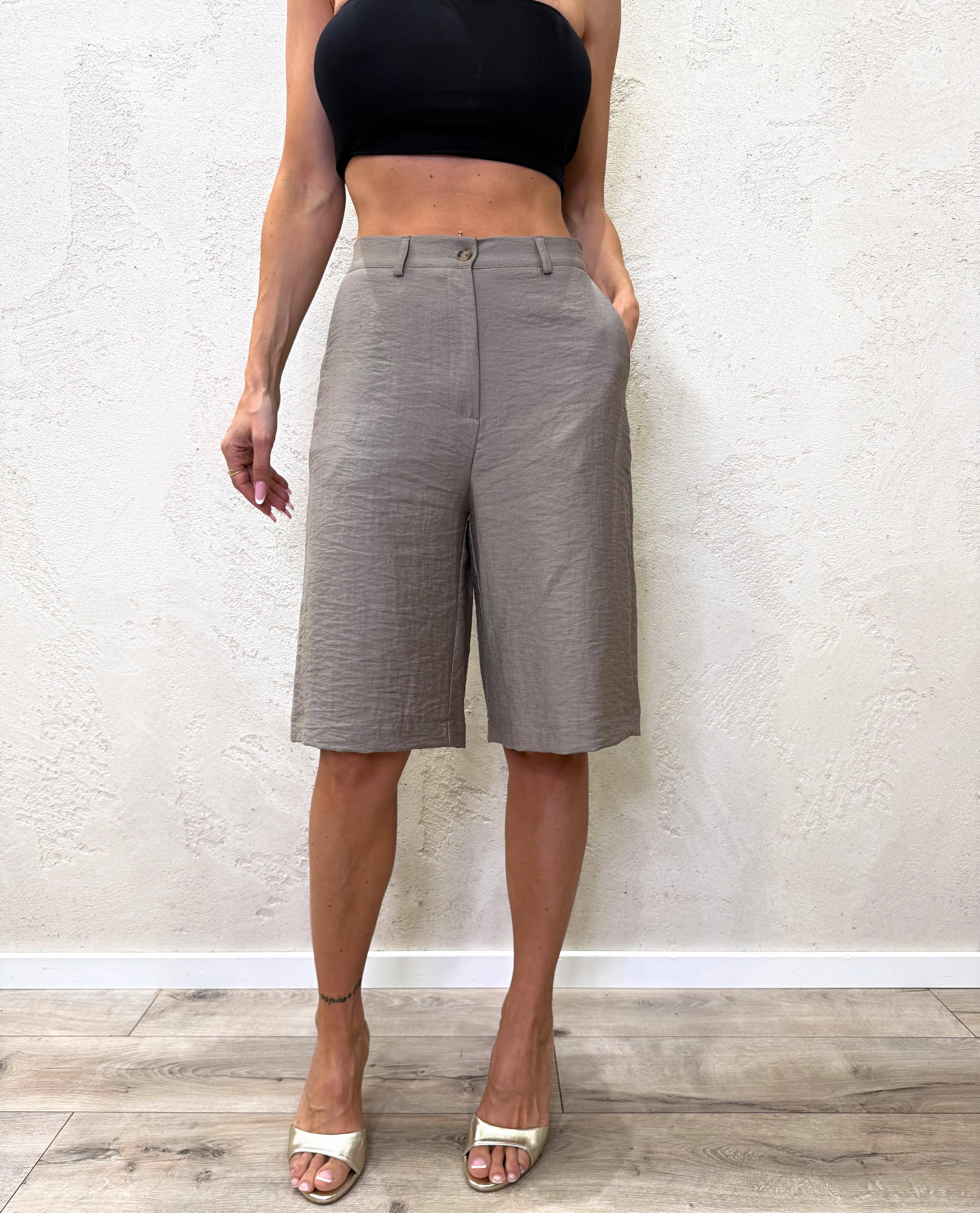 maxi bermuda misto lino PIA-Q525 FANGO HAVEONE 