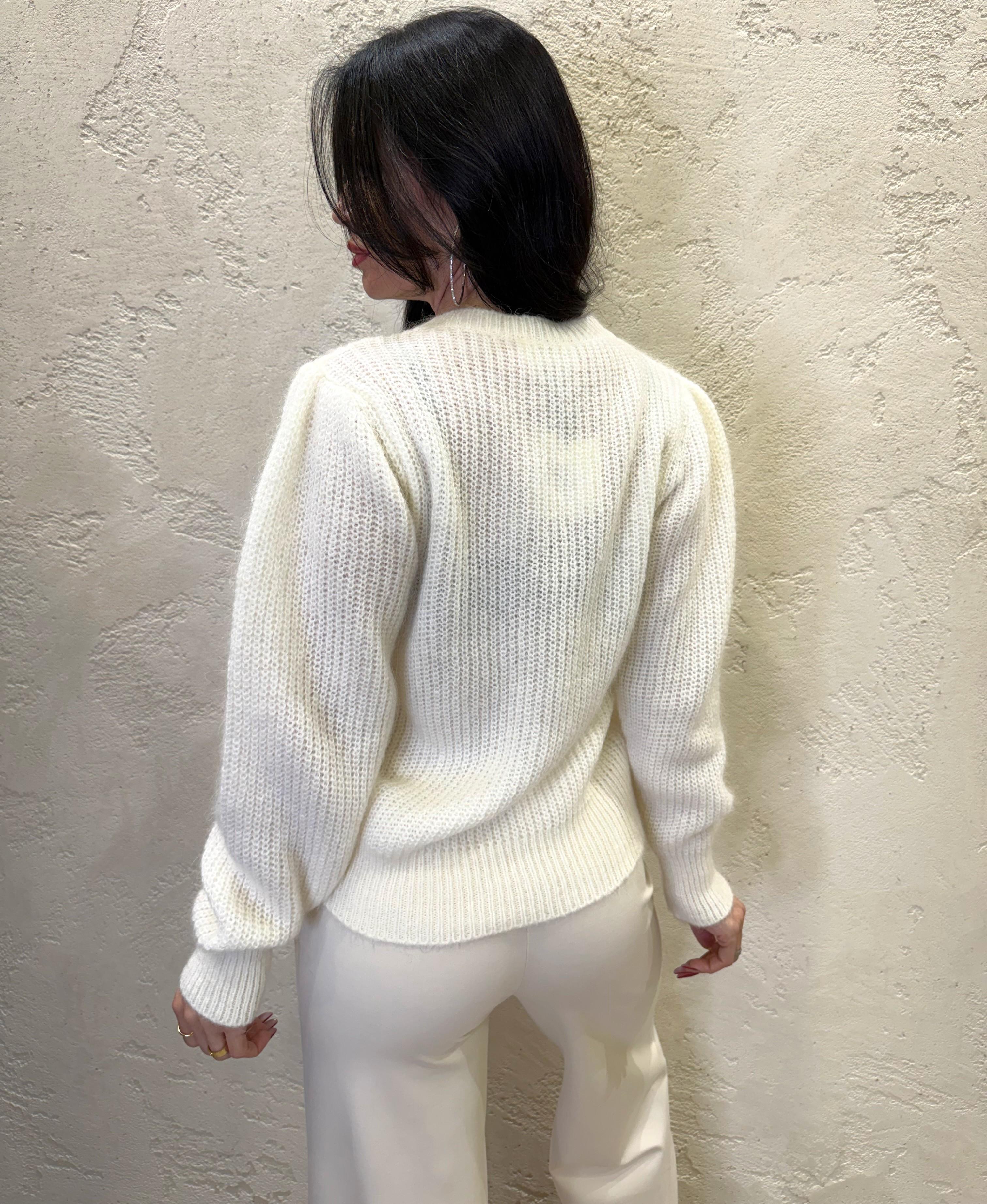 pull mohair con dettaglio gioiello 55227 BURRO VICOLO 