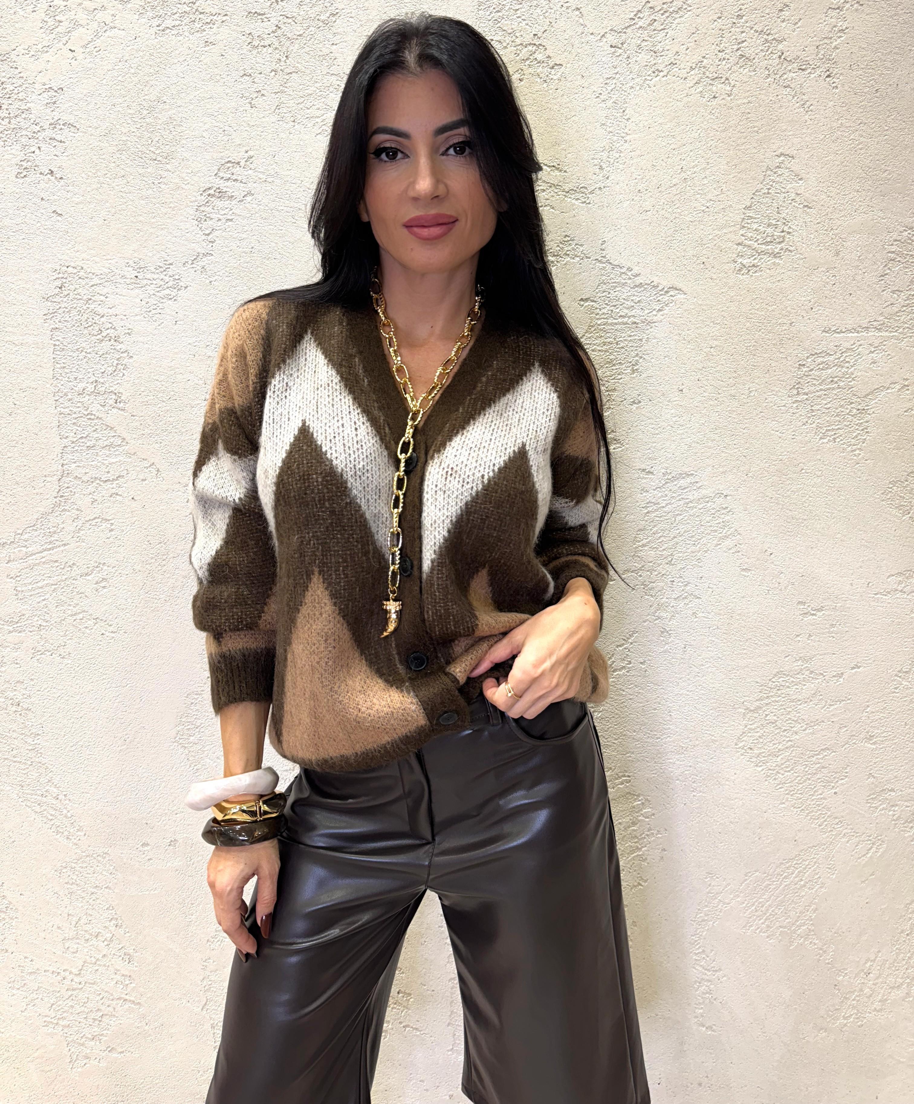 cardigan misto mohair fantasia 55116F FANTASIA VICOLO 