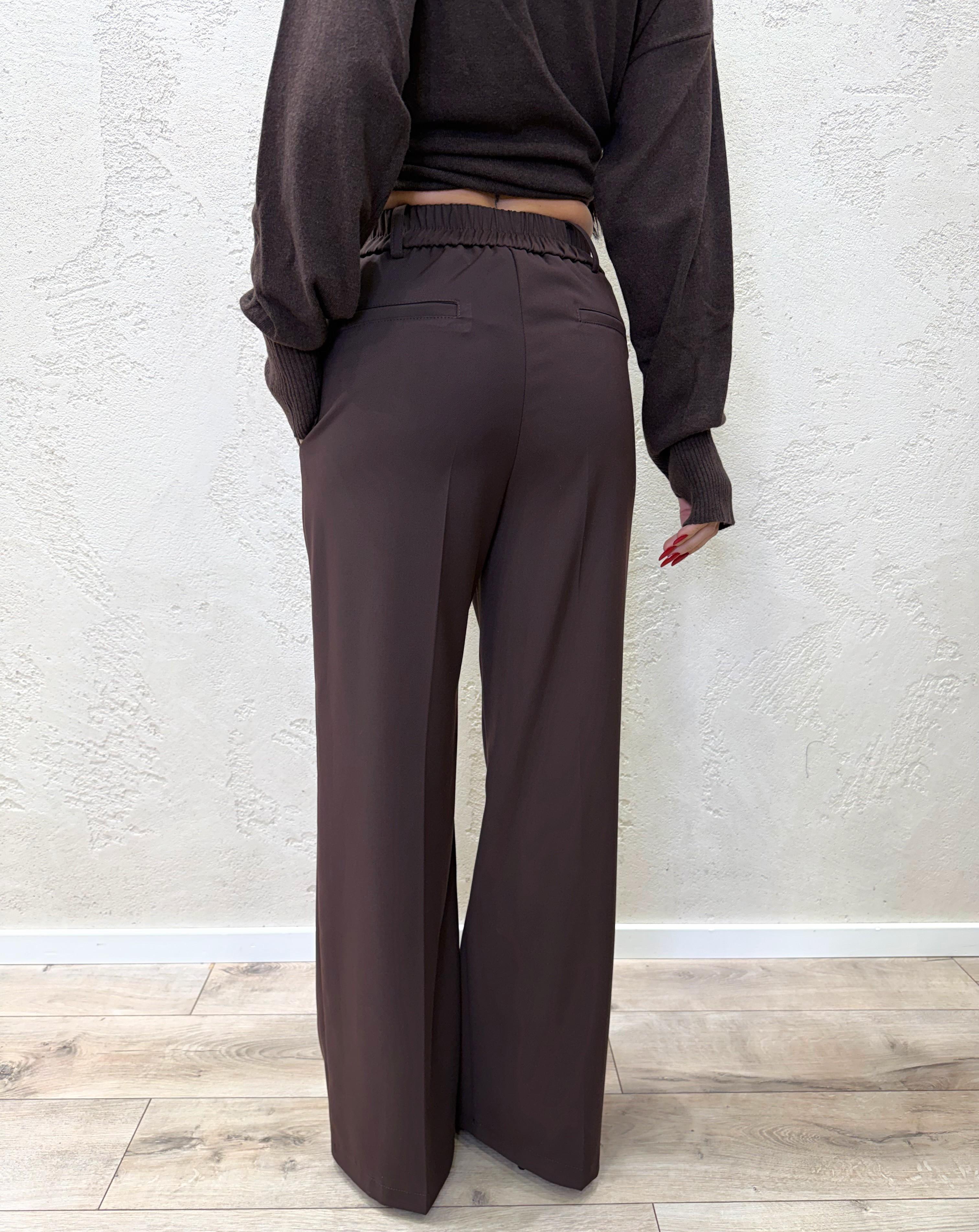 pantalone a palazzo 26P1337 MORO MOTEL 