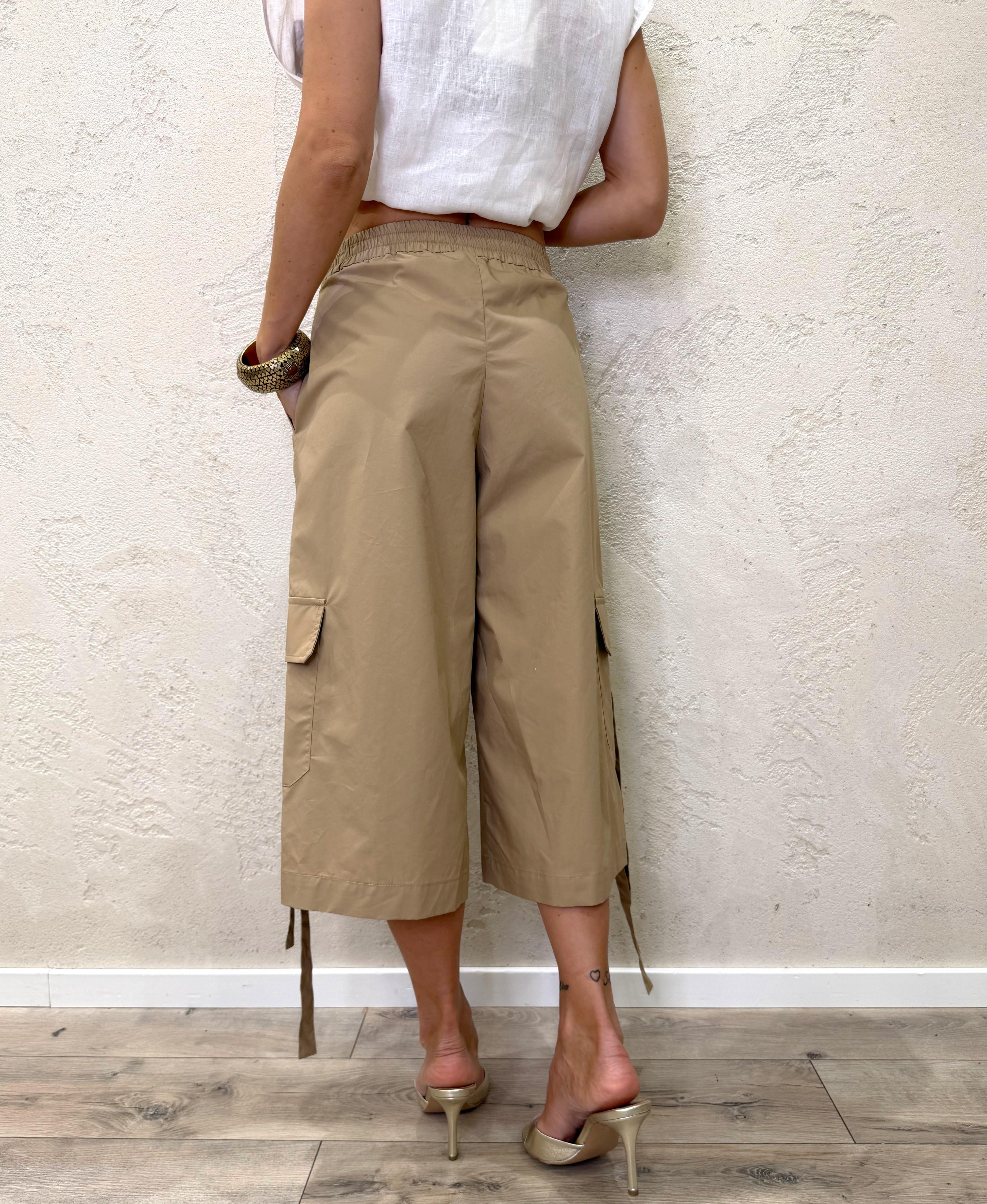 maxi bermuda cargo 100% cotone 39409 CAMEL TENSIONE IN 