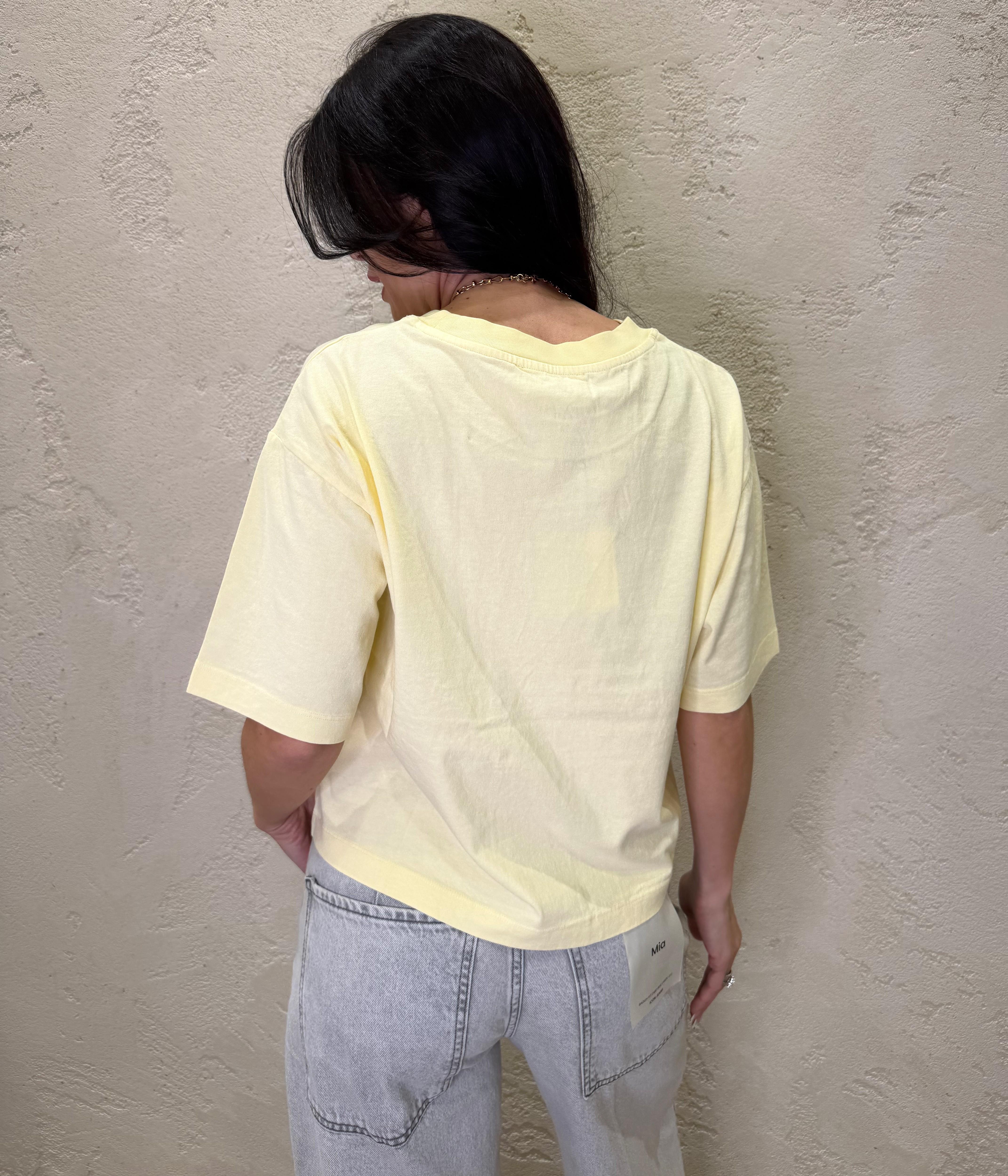 t-shirt basica a scatoletta UAB0022 GIALLO PASTELLO VICOLO 