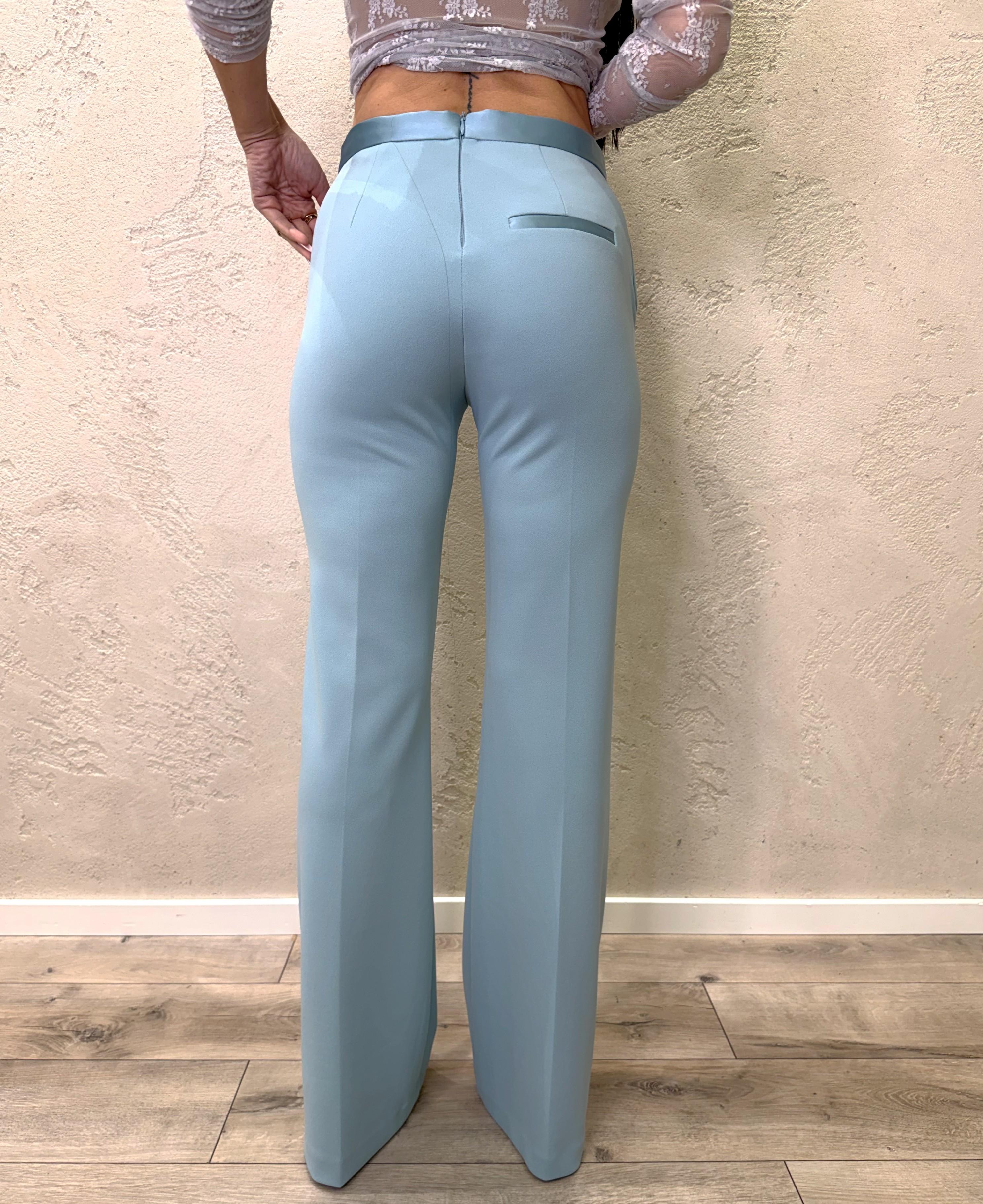 pantalone elgante a zampa in crepe elasticizzato P3E9LAW TIFFANY IMPERIAL 