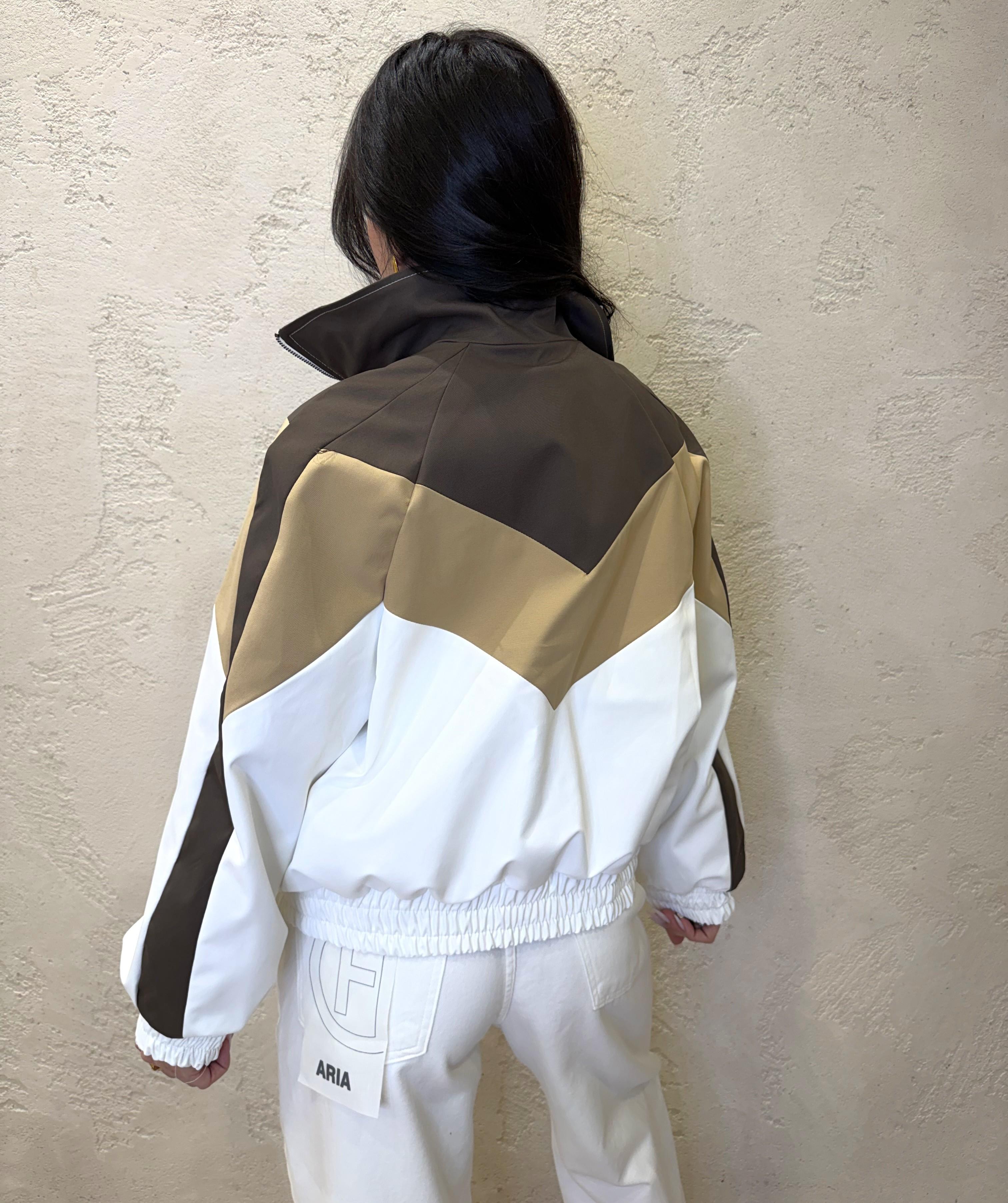bomber tricolore in tessuto tecnico TAB1380 PANNA/BEIGE/MORO VICOLO 
