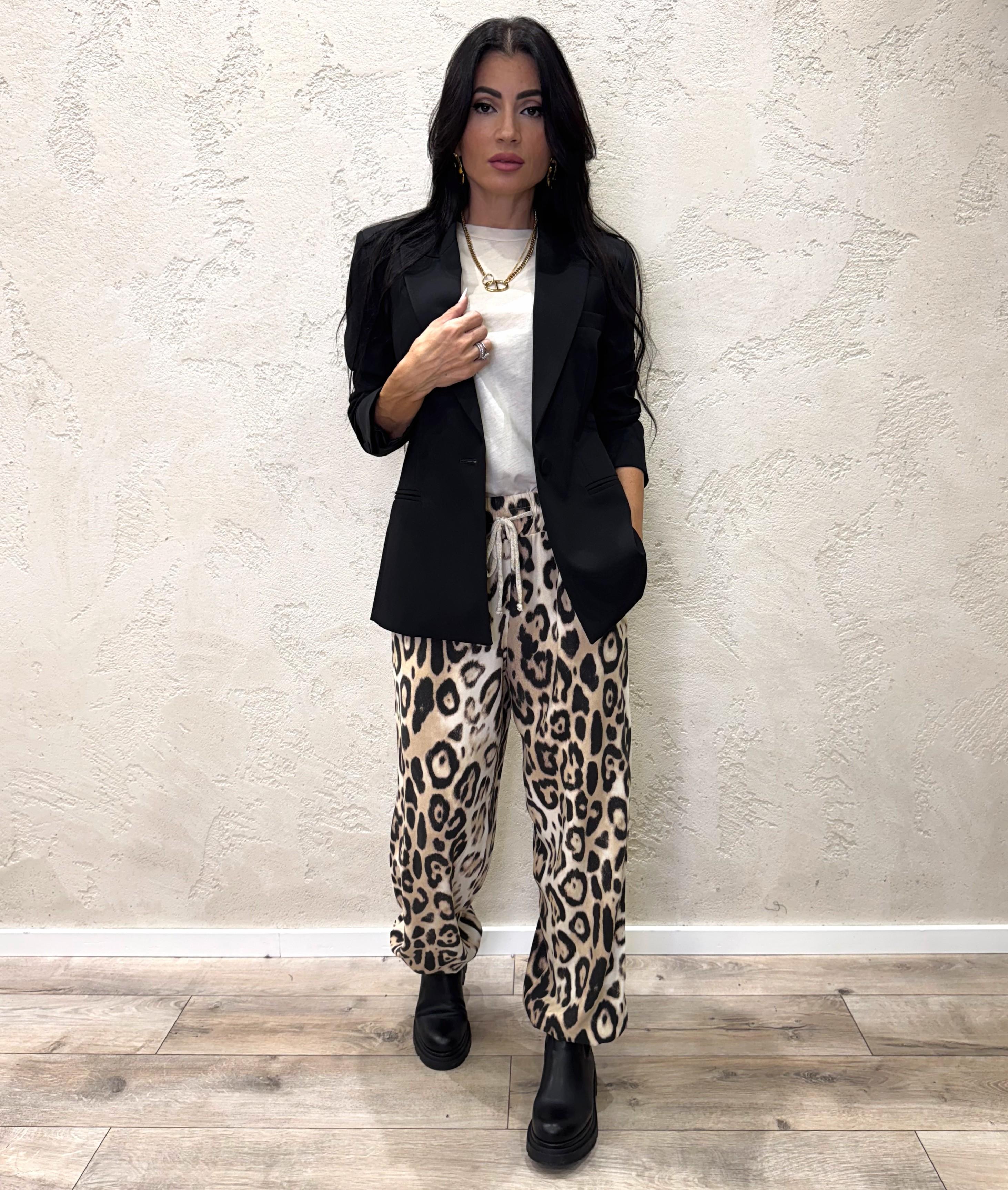 pantalone morbido con elastico sul fondo e coulisse in vita D260PP36U MACULATO SUSY MIX 