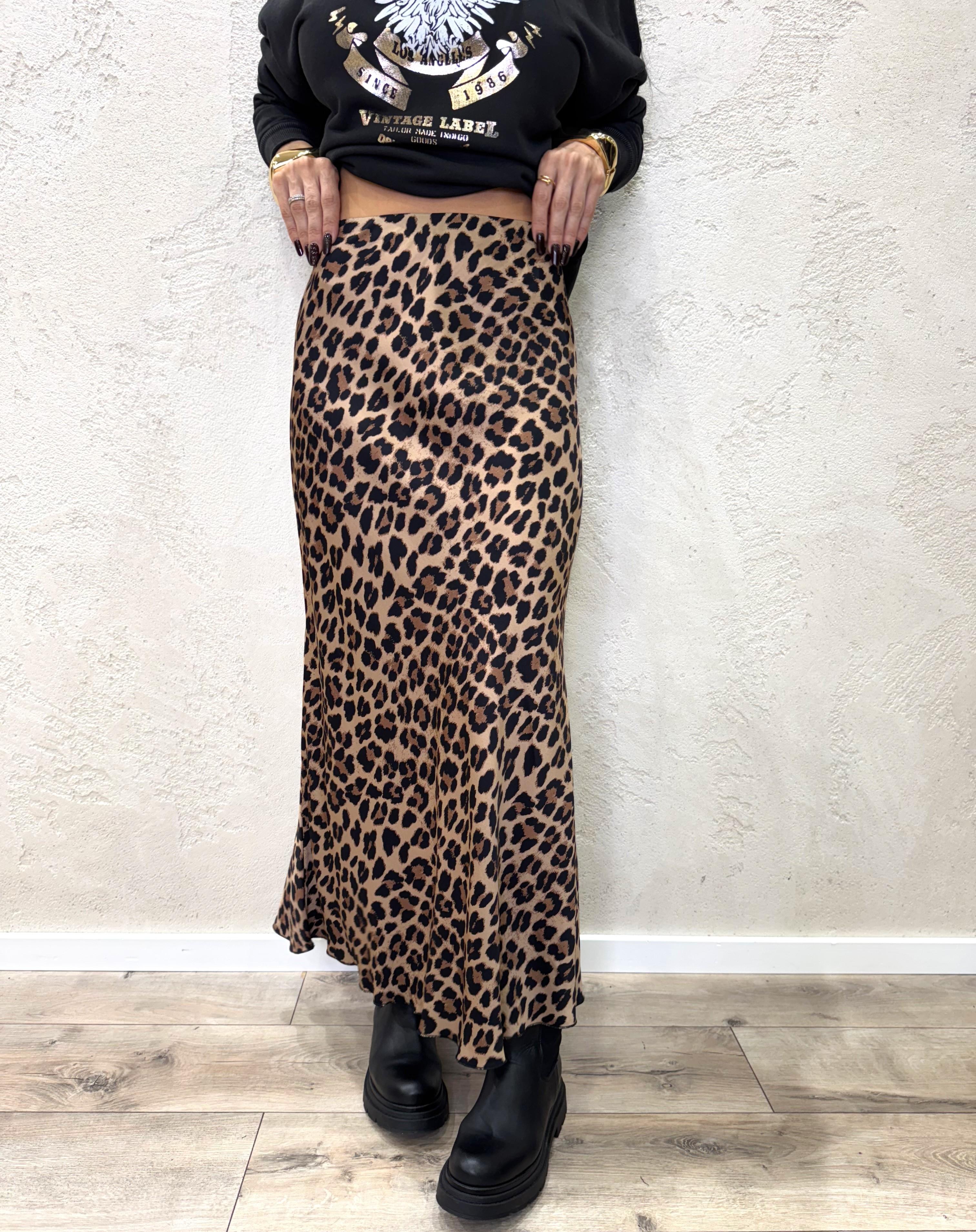 gonna lunga in satin G63111LI505 MACULATO SUSY MIX 