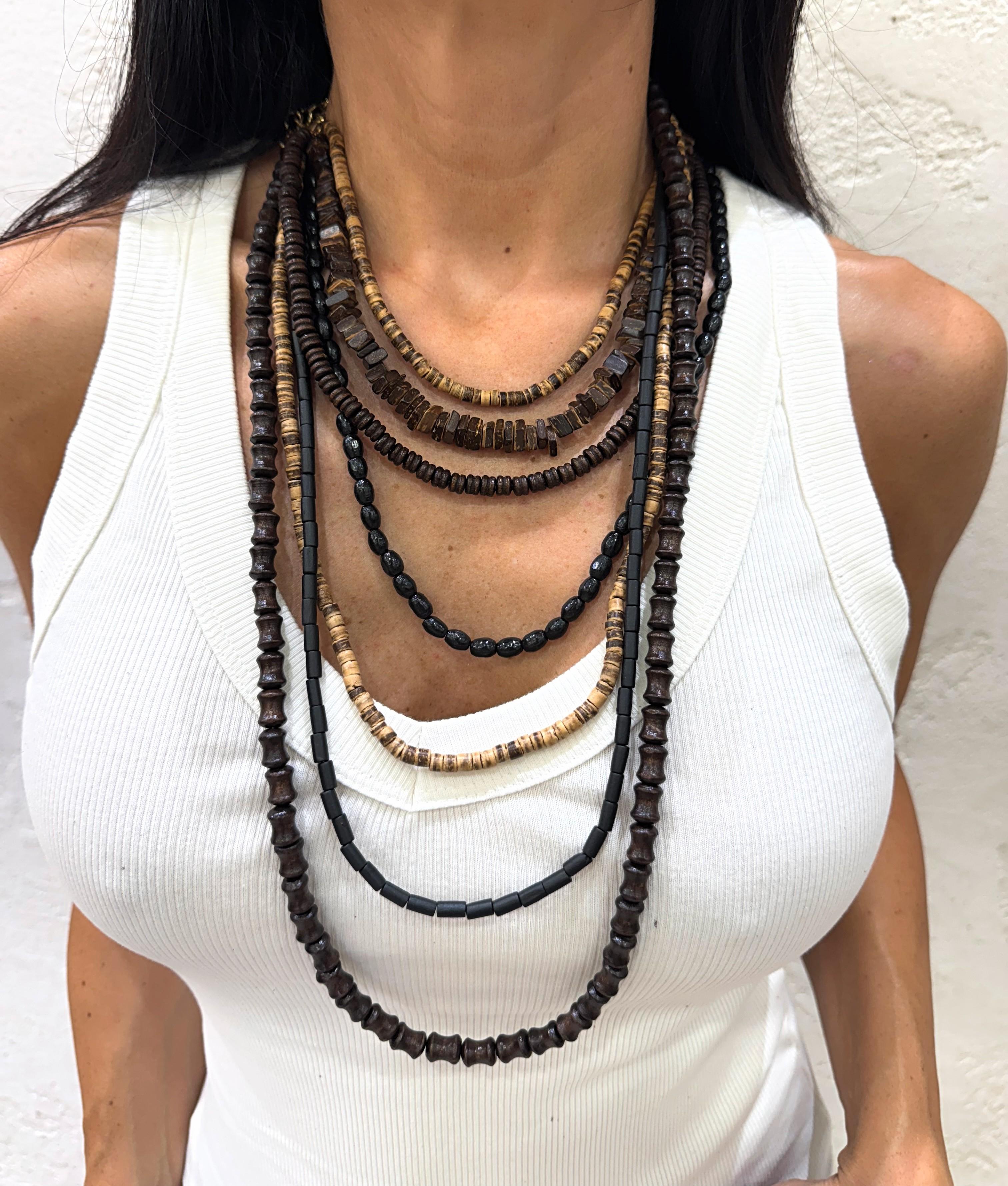 collana in legno multifilo COLLEGNO MARRONE/NERO ELEVI 