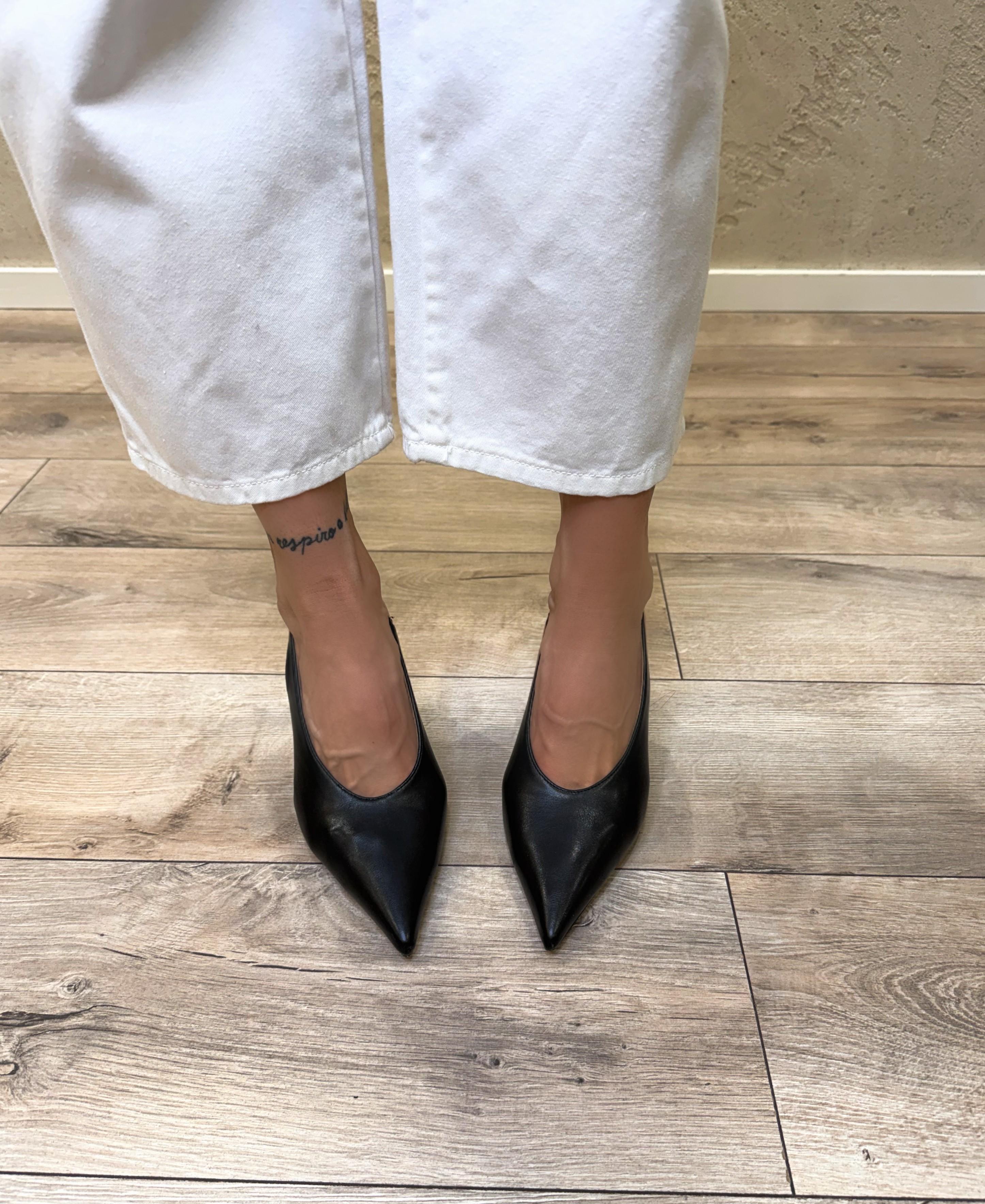 slingback in ecopelle GD416 NERO OVYE' 