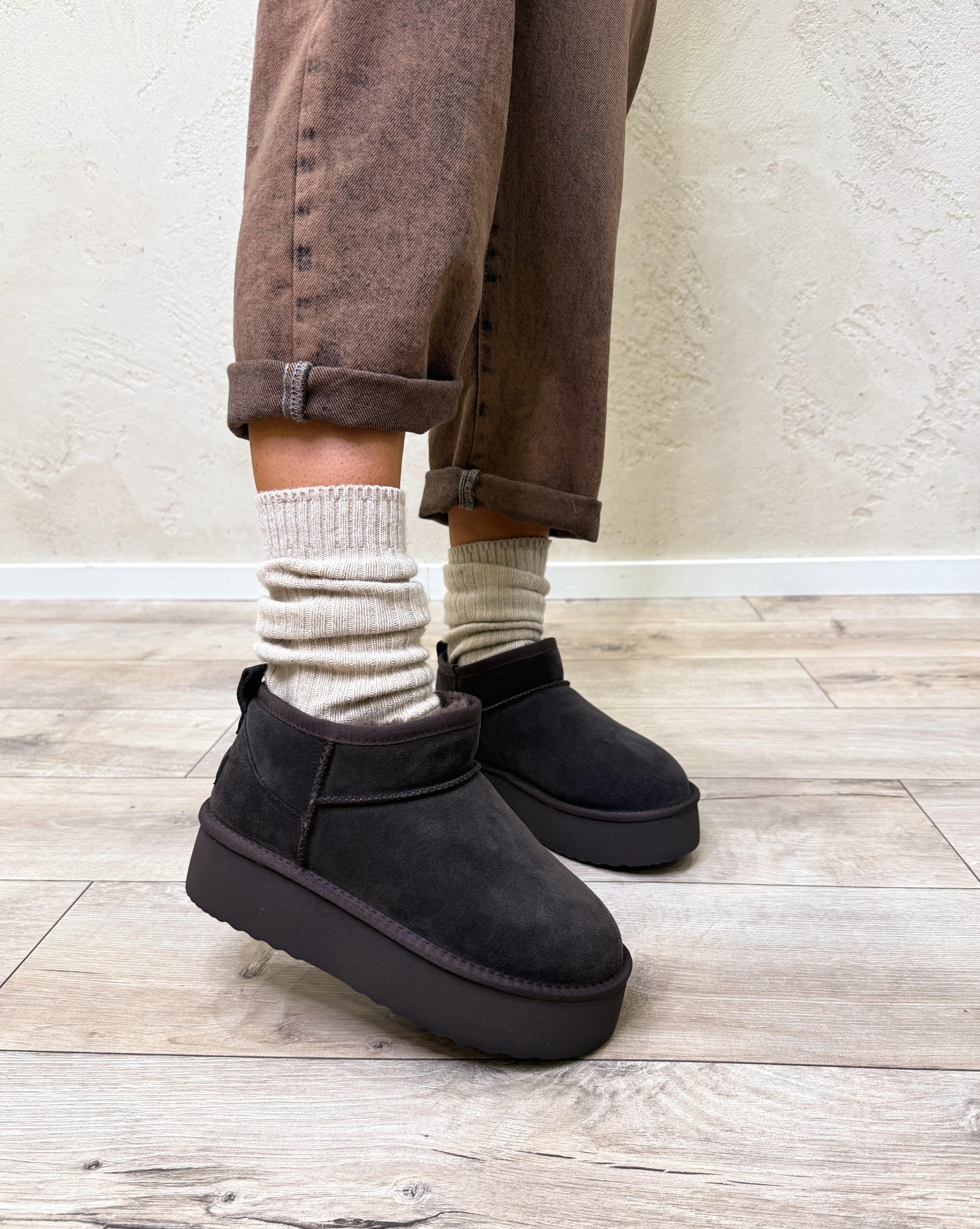 stivaletto in camoscio platform 1250 MORO OVYE' 