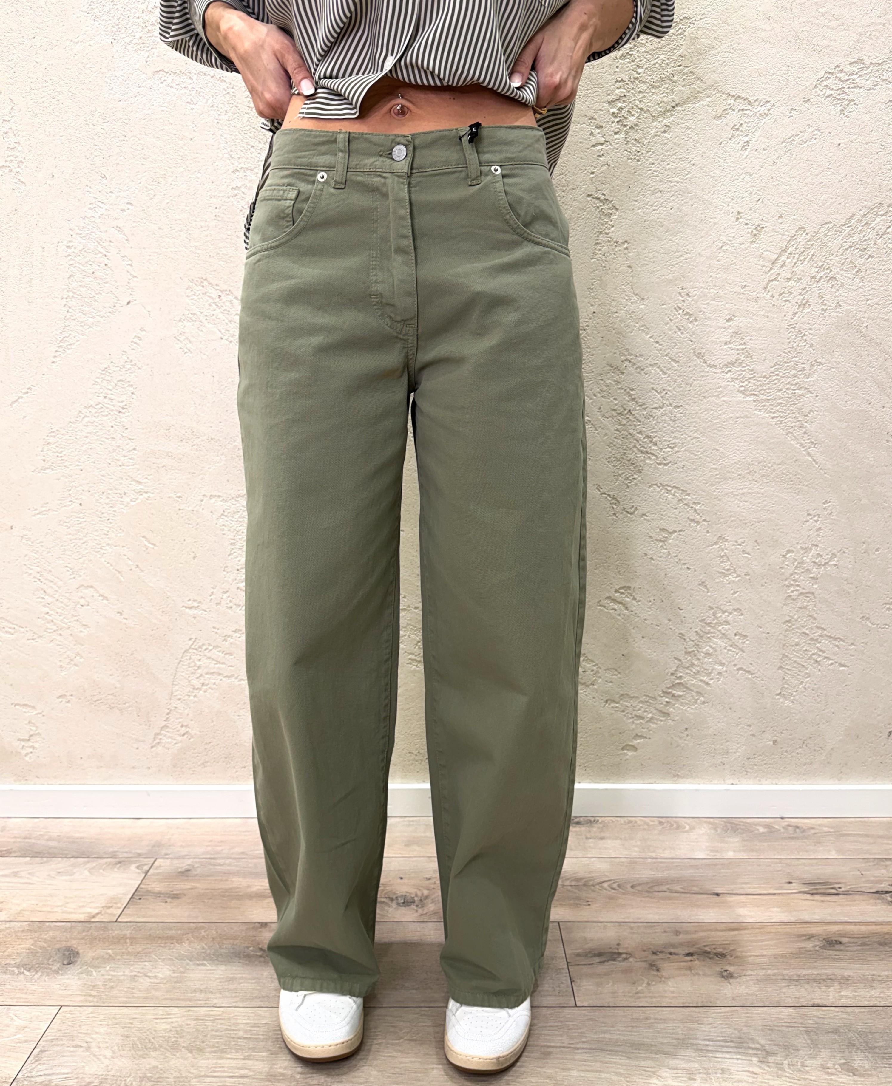 jeans modello bella wide leg in tela ferma PLS-Q052 SALVIA HAVEONE 