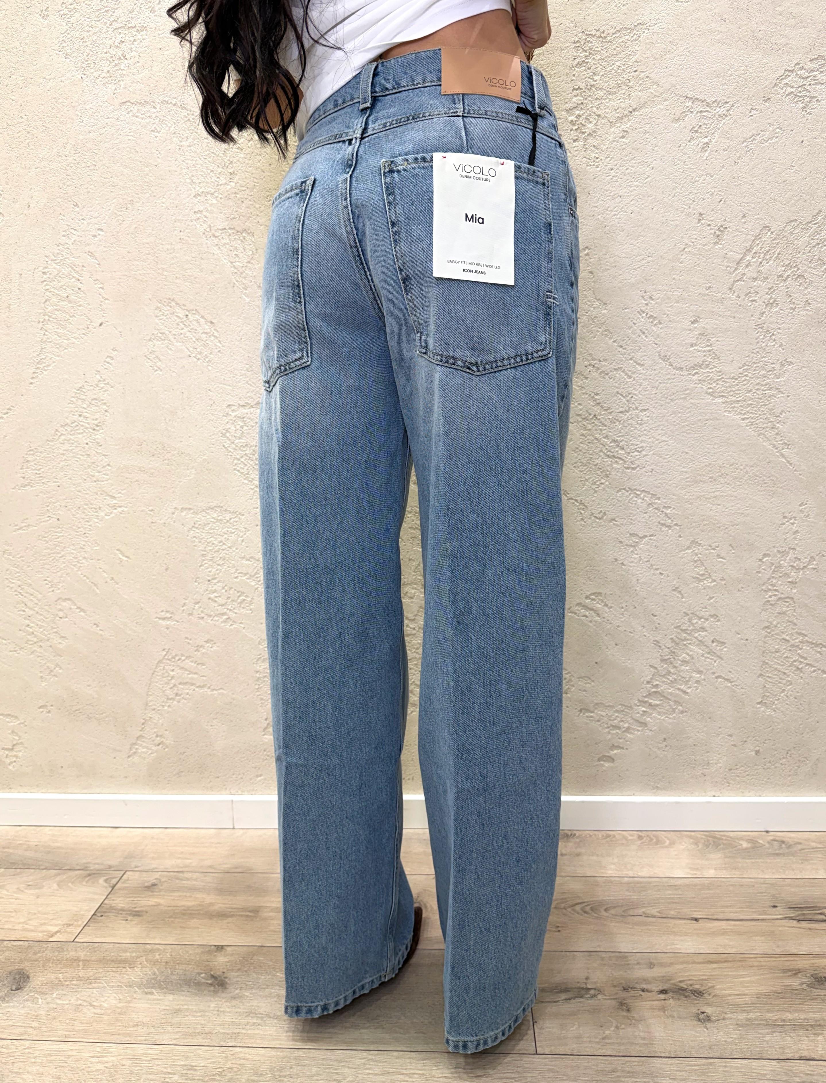 jeans modello mia wide leg DAB5207 DENIM VICOLO 