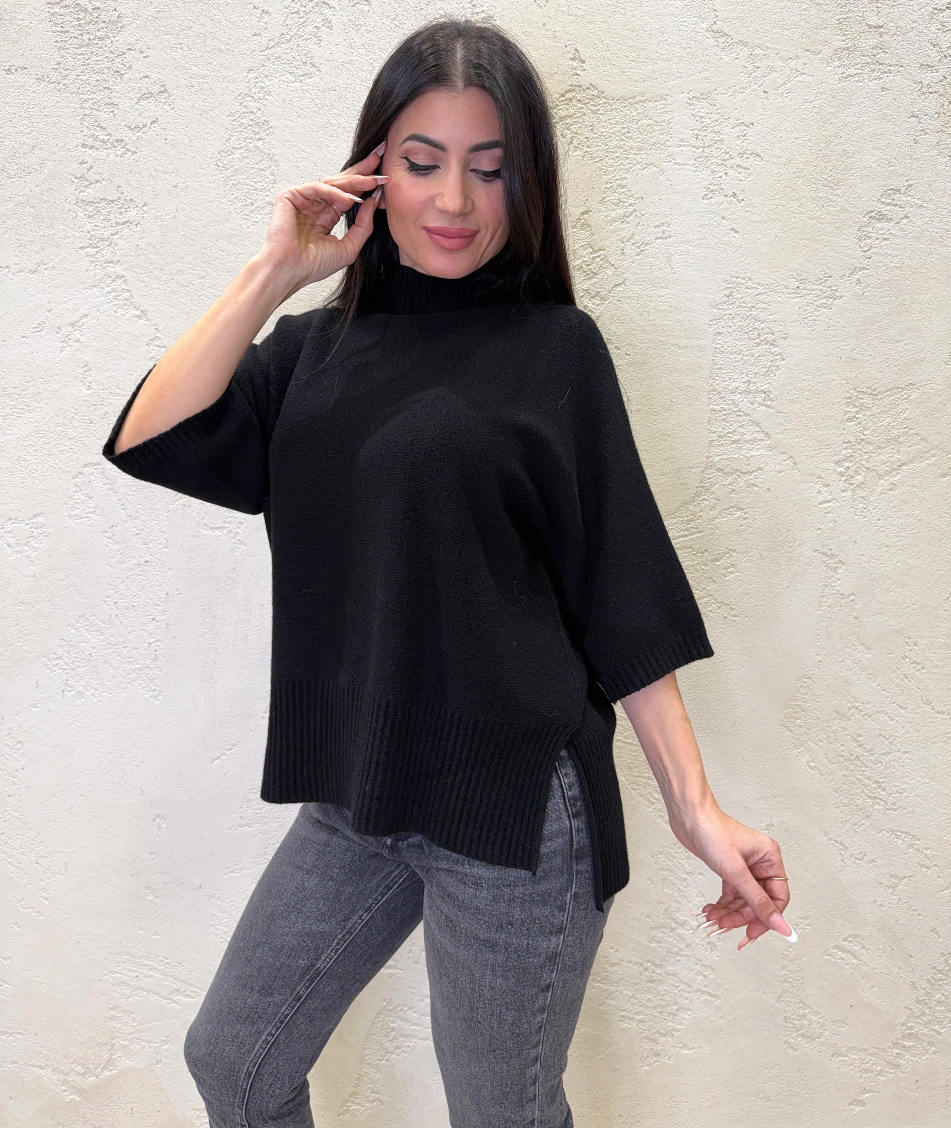 maxi pull svasato M3025867 NERO IMPERIAL 