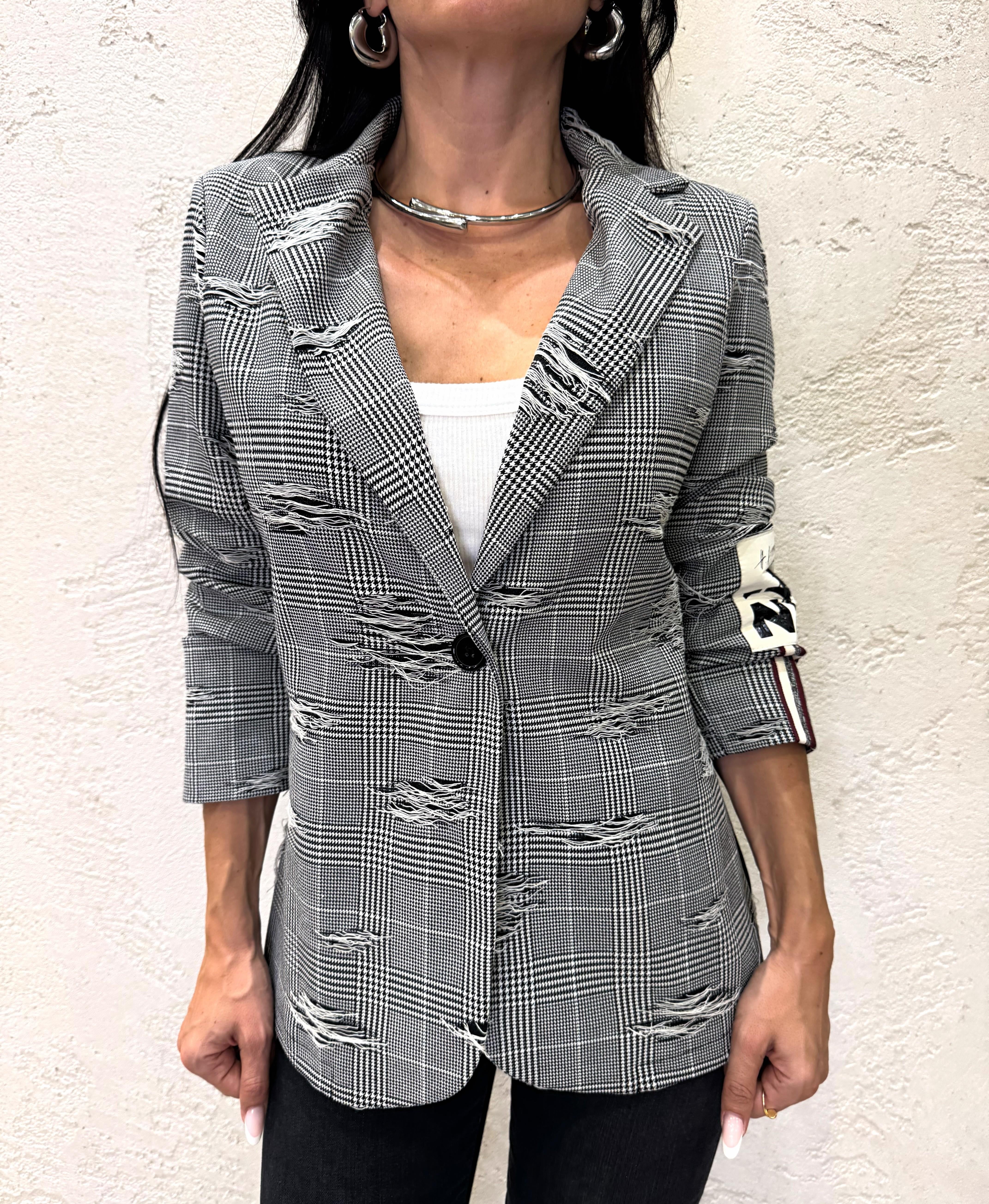 blazer in check con rotture I251119 CHECK SUSY MIX 