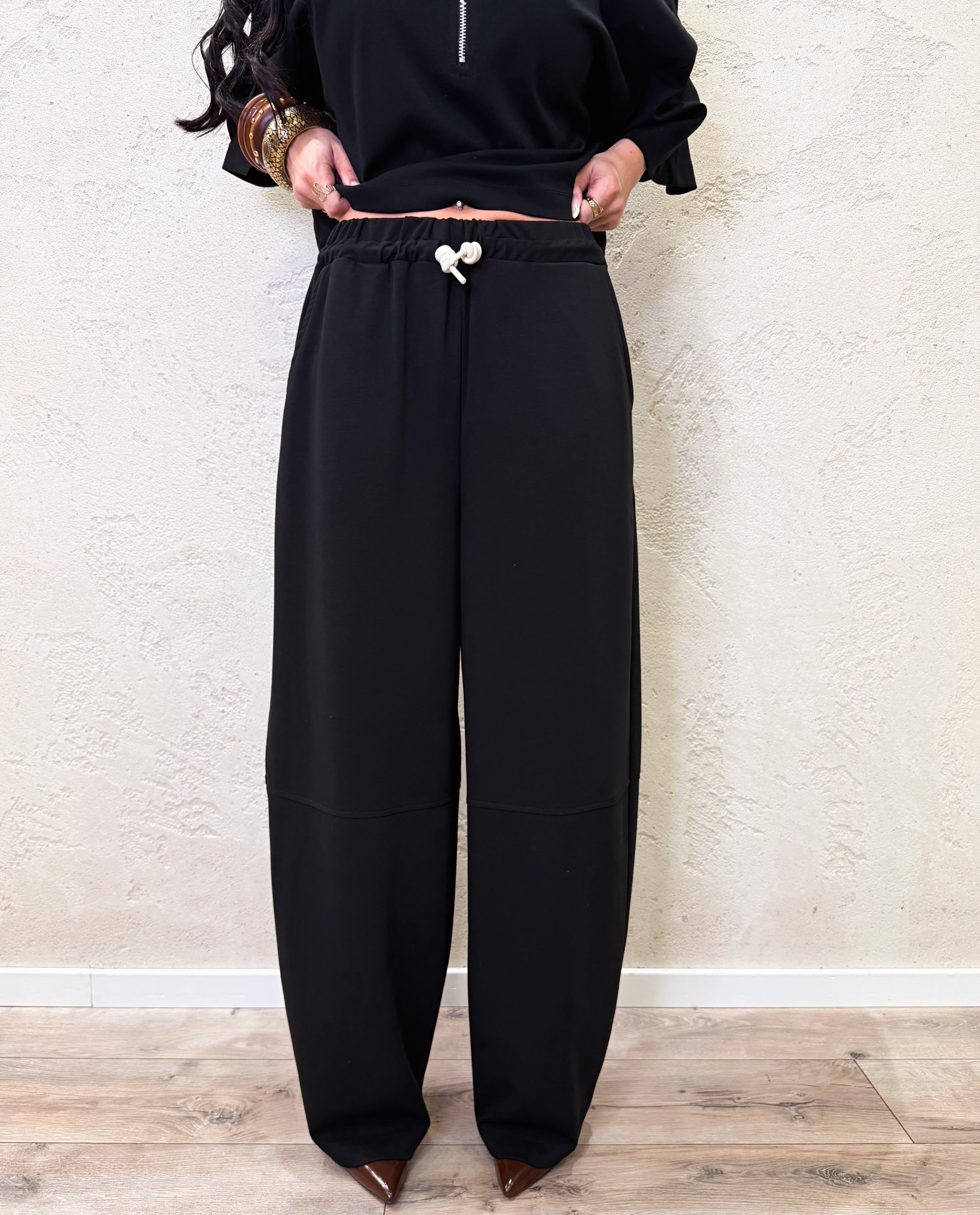 pantaloni in scuba leggera TAB1342 NERO VICOLO 