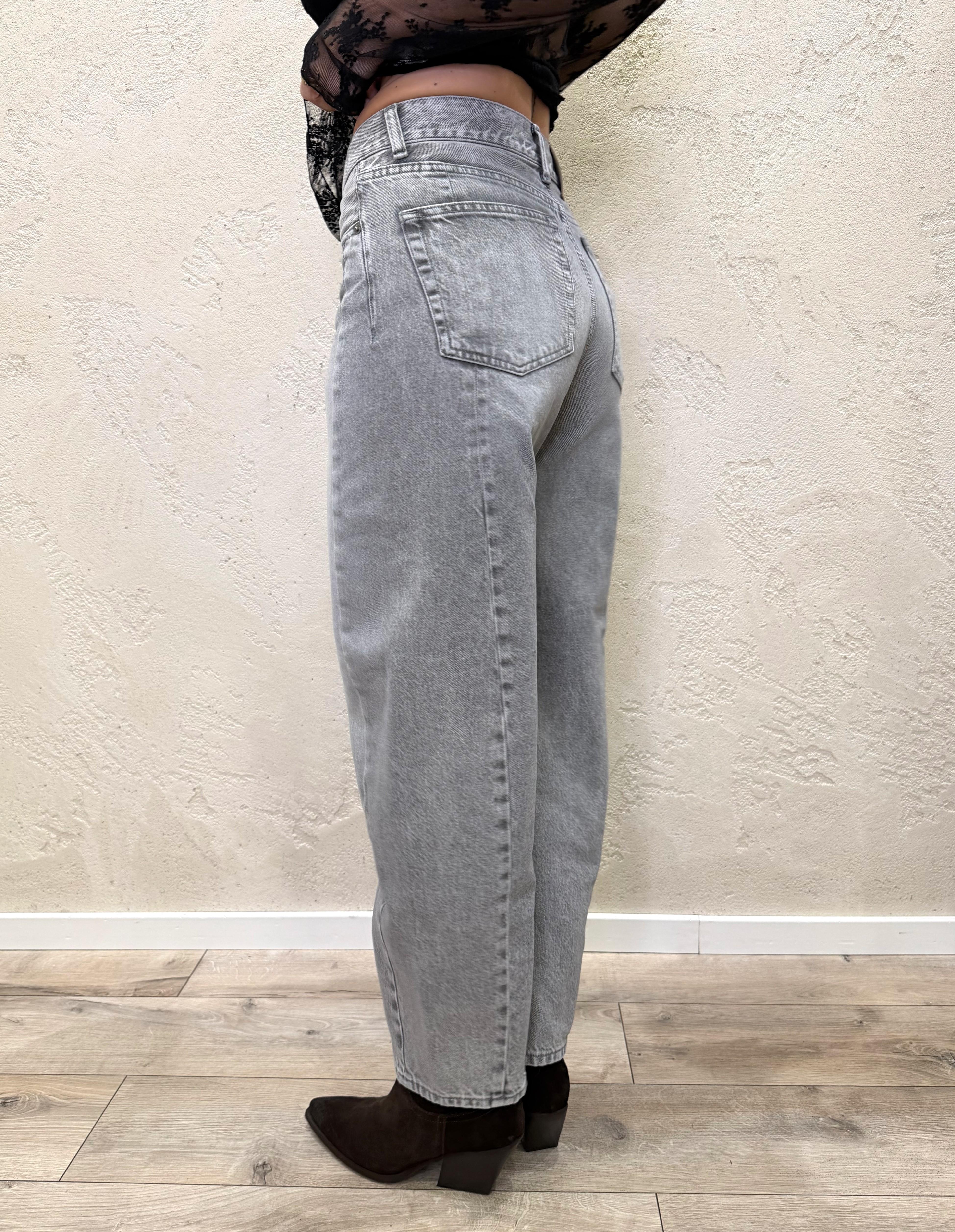 jeans modello chiara a balloon in tela ferma DAB5156 GRIGIO VICOLO 