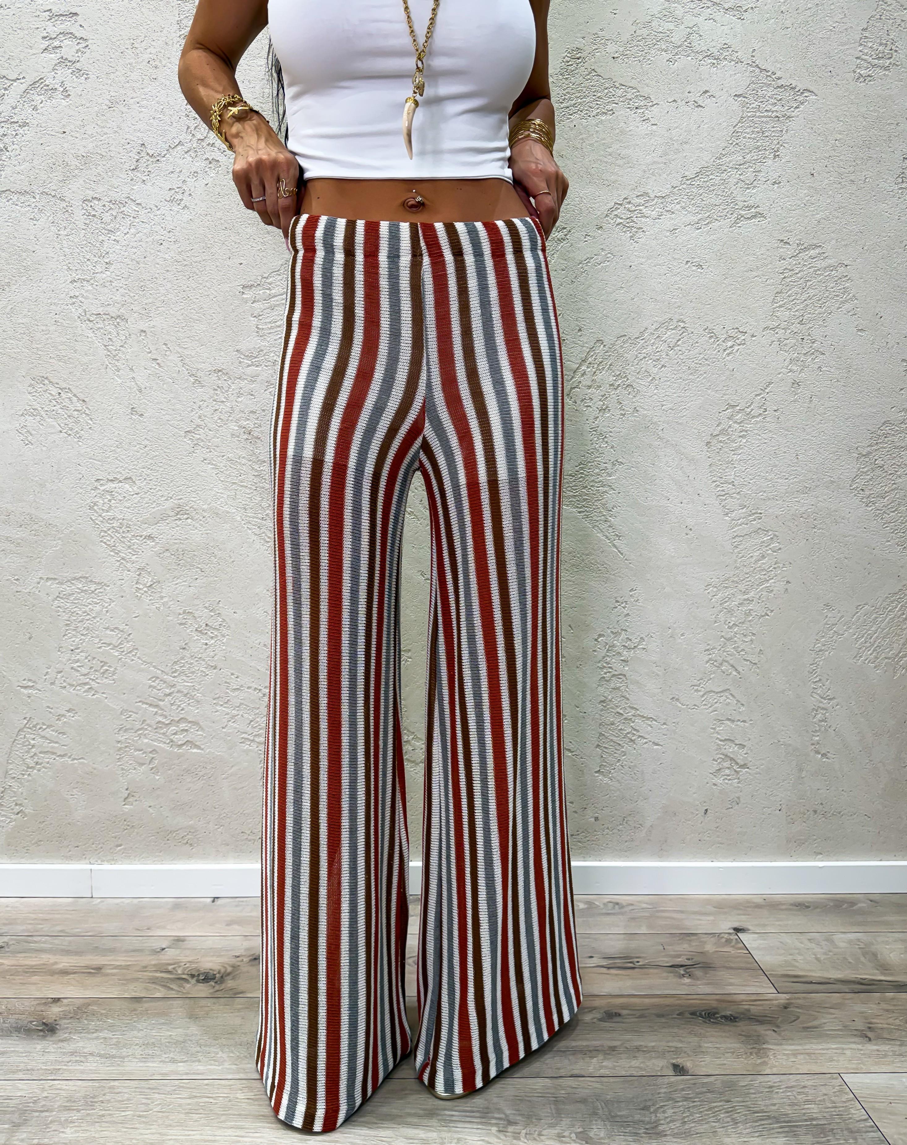 pantalone ampio in maglia PMA-Q687 FANTASIA HAVEONE 