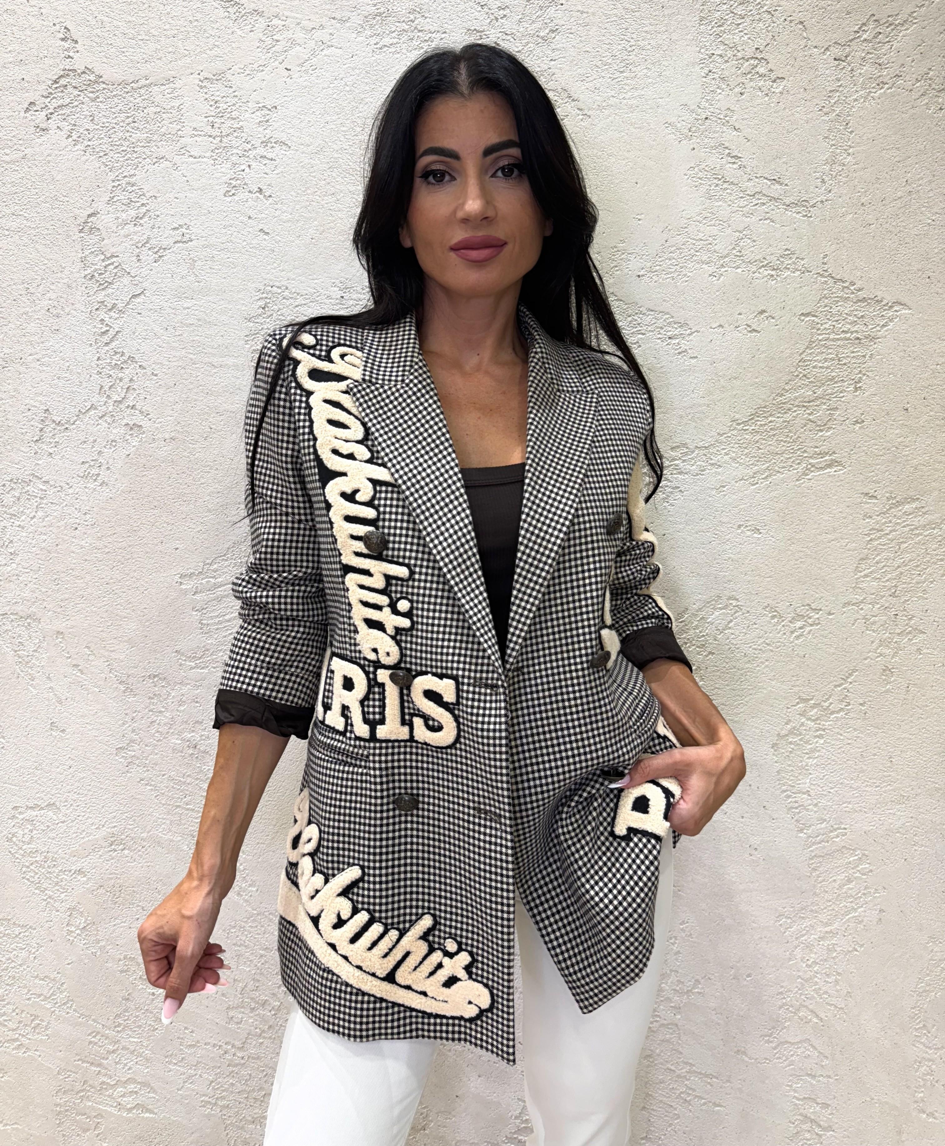 blazer doppiopetto con patch 37366 FANTASIA TENSIONE IN 