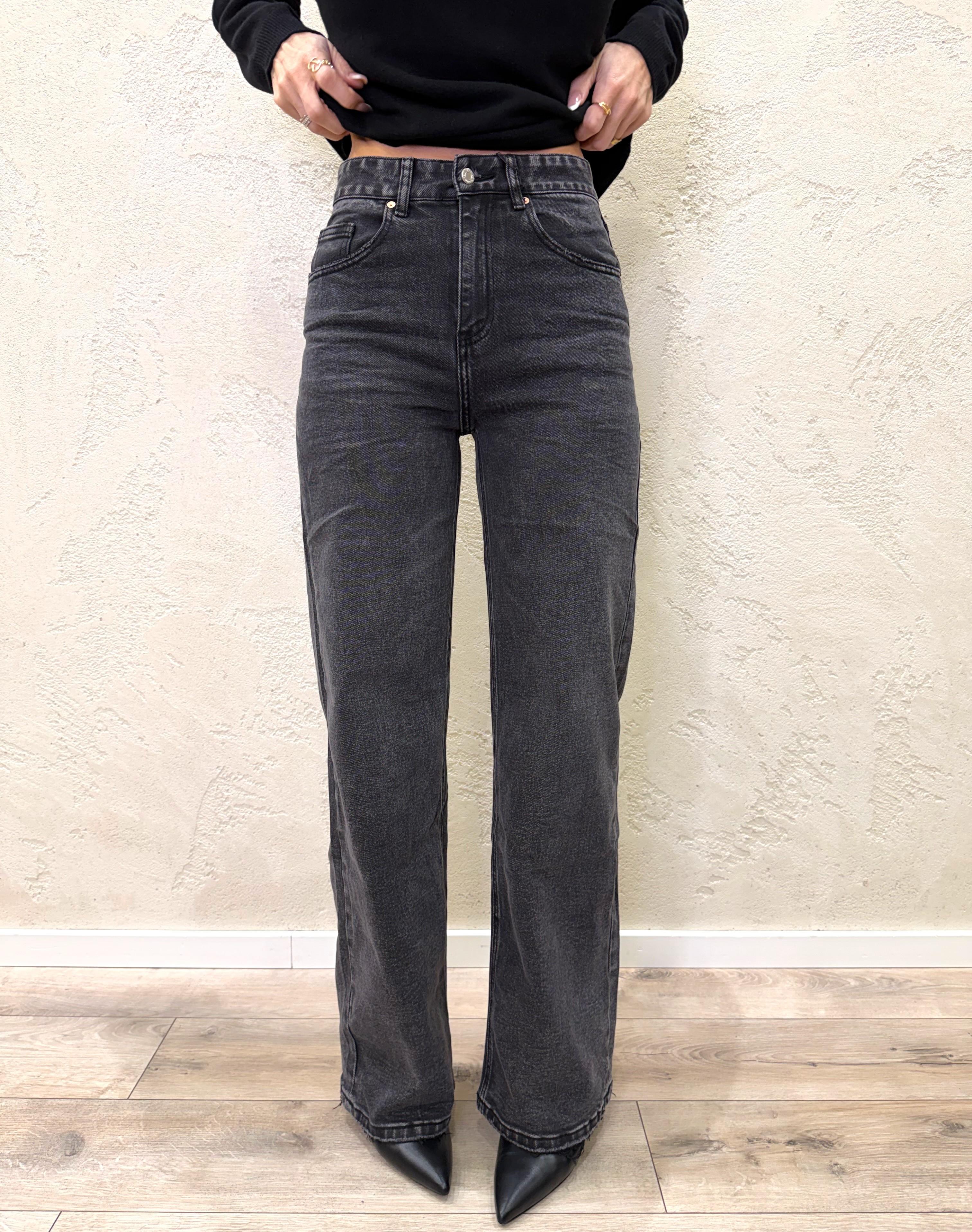 jeans a vita alta e gamba larga JGAMLAR GRIGIOFUMO ELEVI 