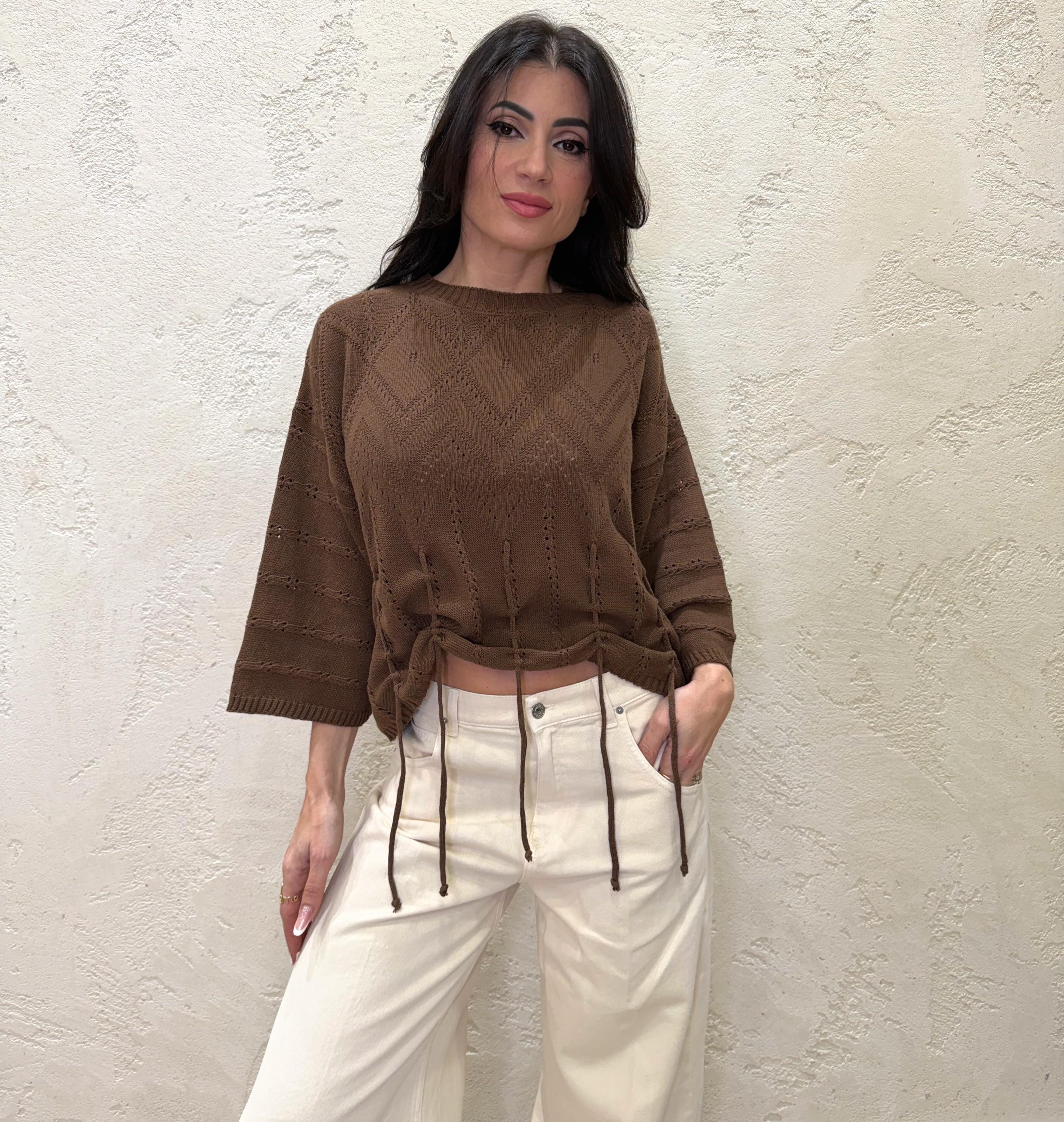 pull a punto chevron con coulisse a frange regolabili MEV-Q012 MORO HAVEONE 