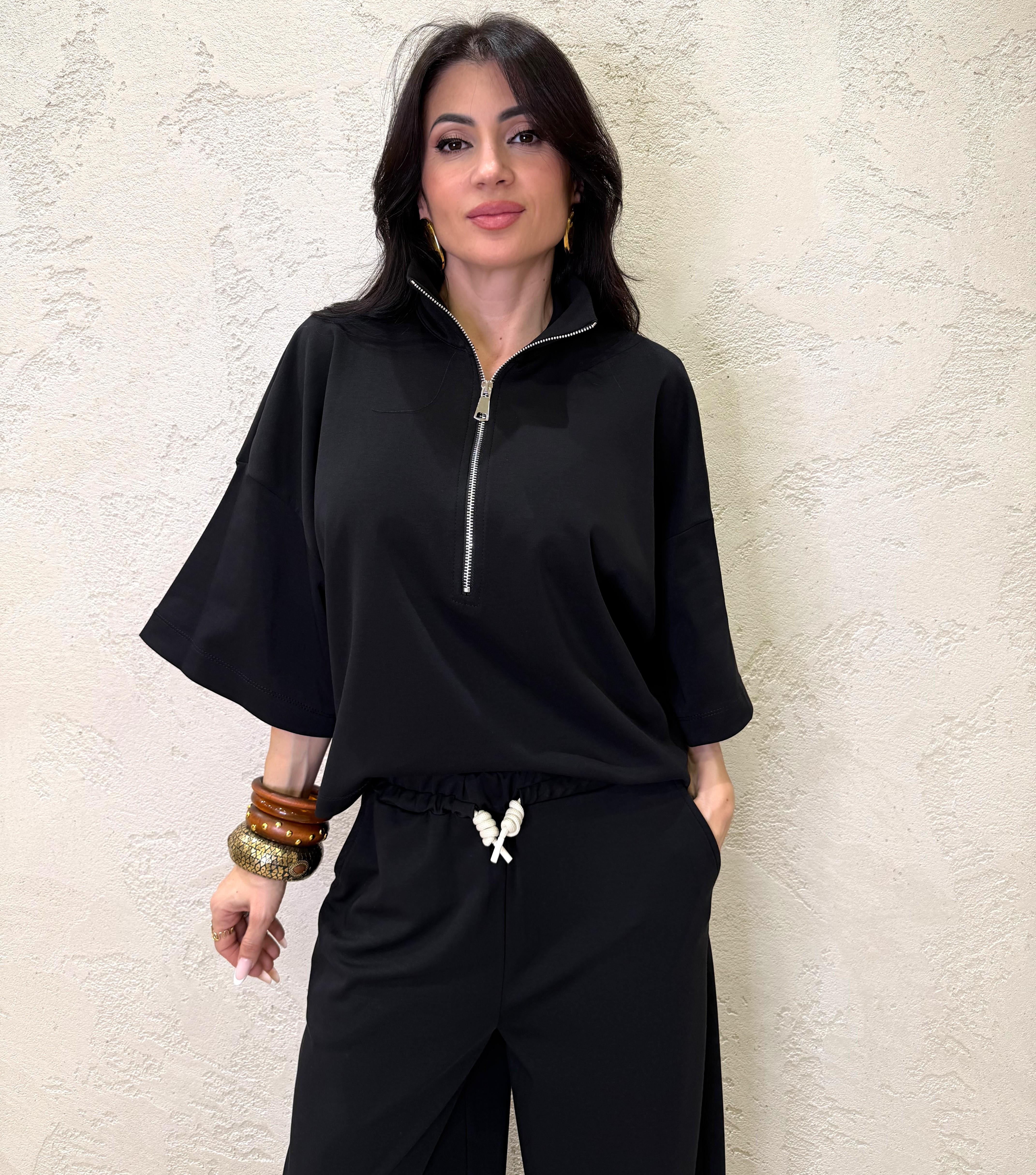 felpa in scuba leggera TAB1341 NERO VICOLO 