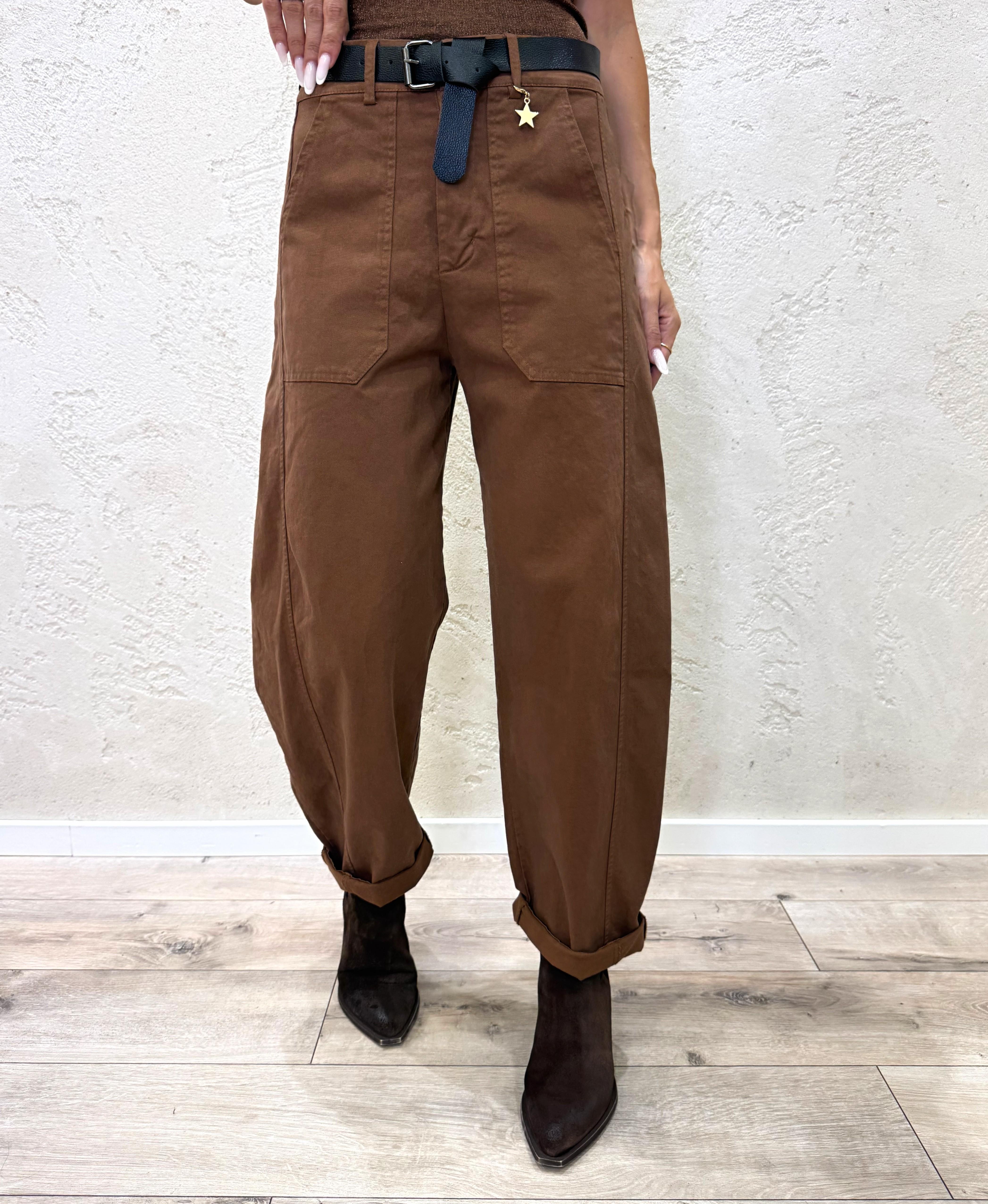 pantalone modello ferro di cavallo 58300GAB TABACCO SUSY MIX 