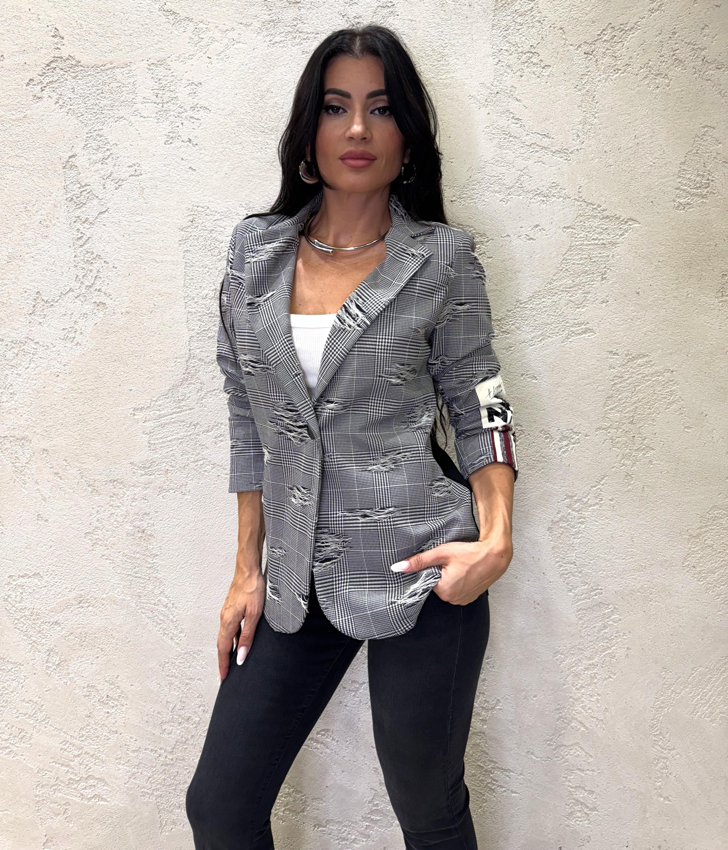 blazer in check con rotture I251119 CHECK SUSY MIX 
