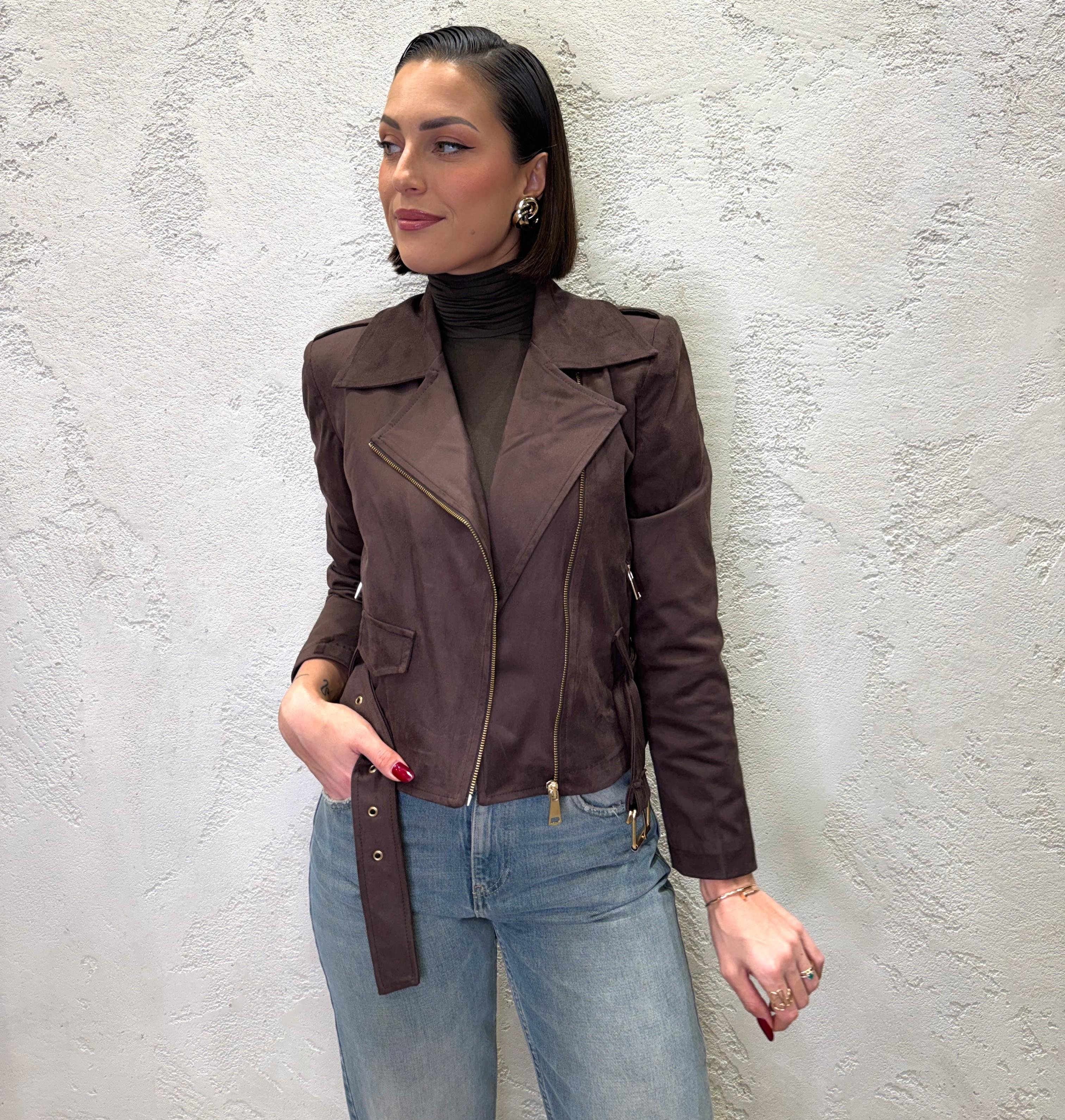 chiodo scamosciato J1055Z69 MORO SUSY MIX 