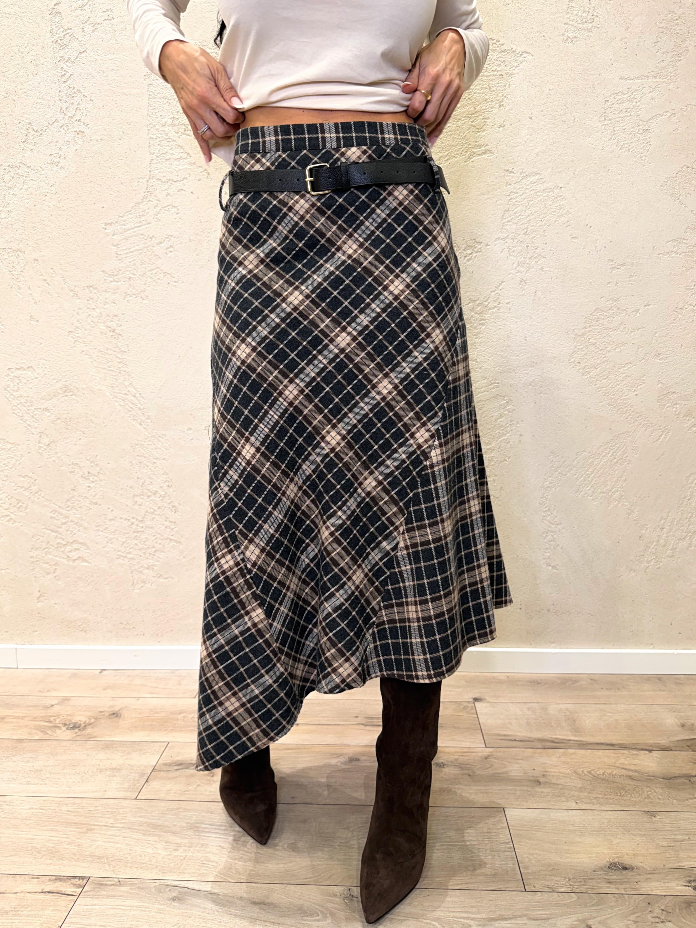 gonna midi check in flanella GMA-P184 BLU/BURRO/MORO HAVEONE 