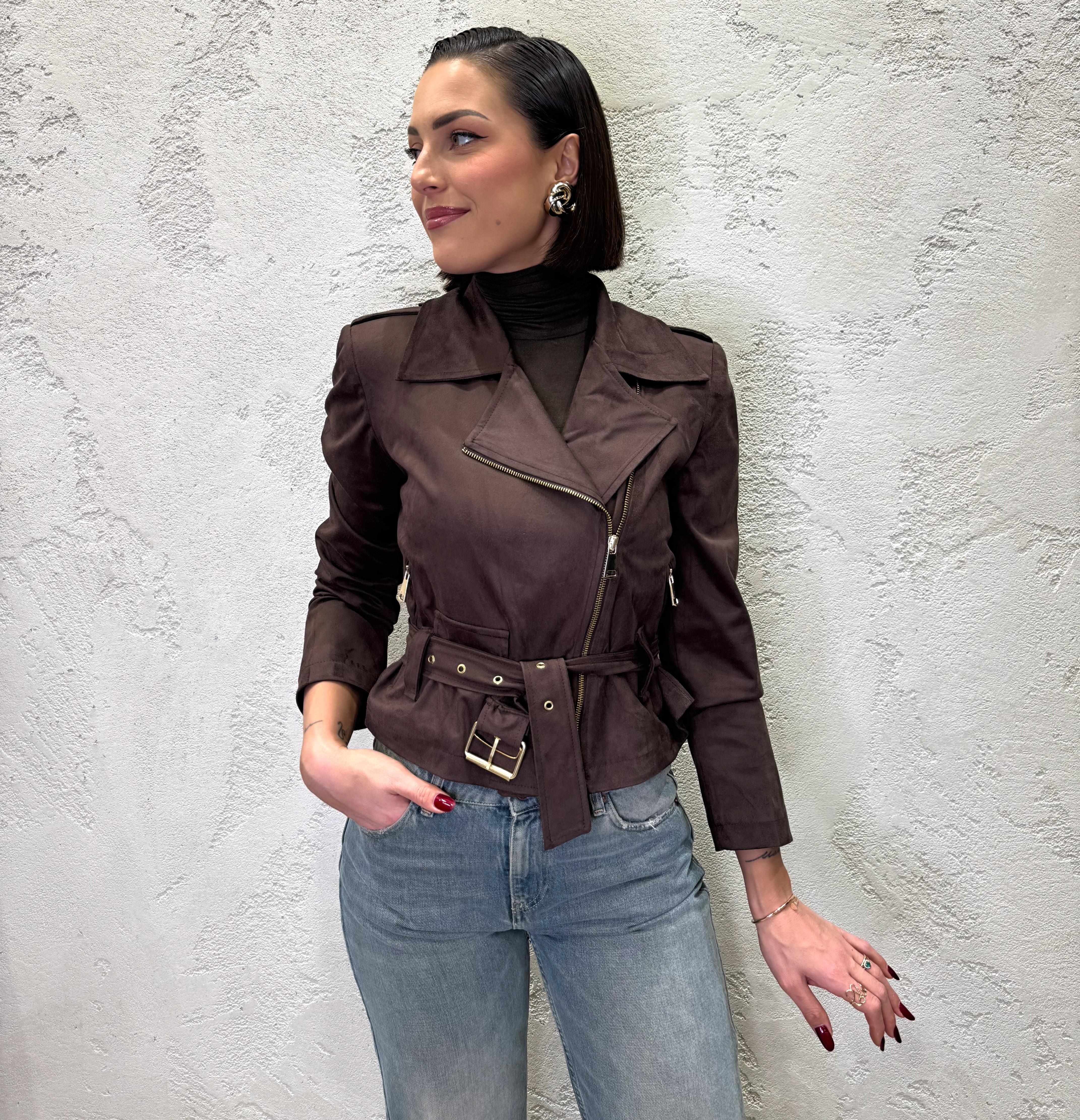 chiodo scamosciato J1055Z69 MORO SUSY MIX 