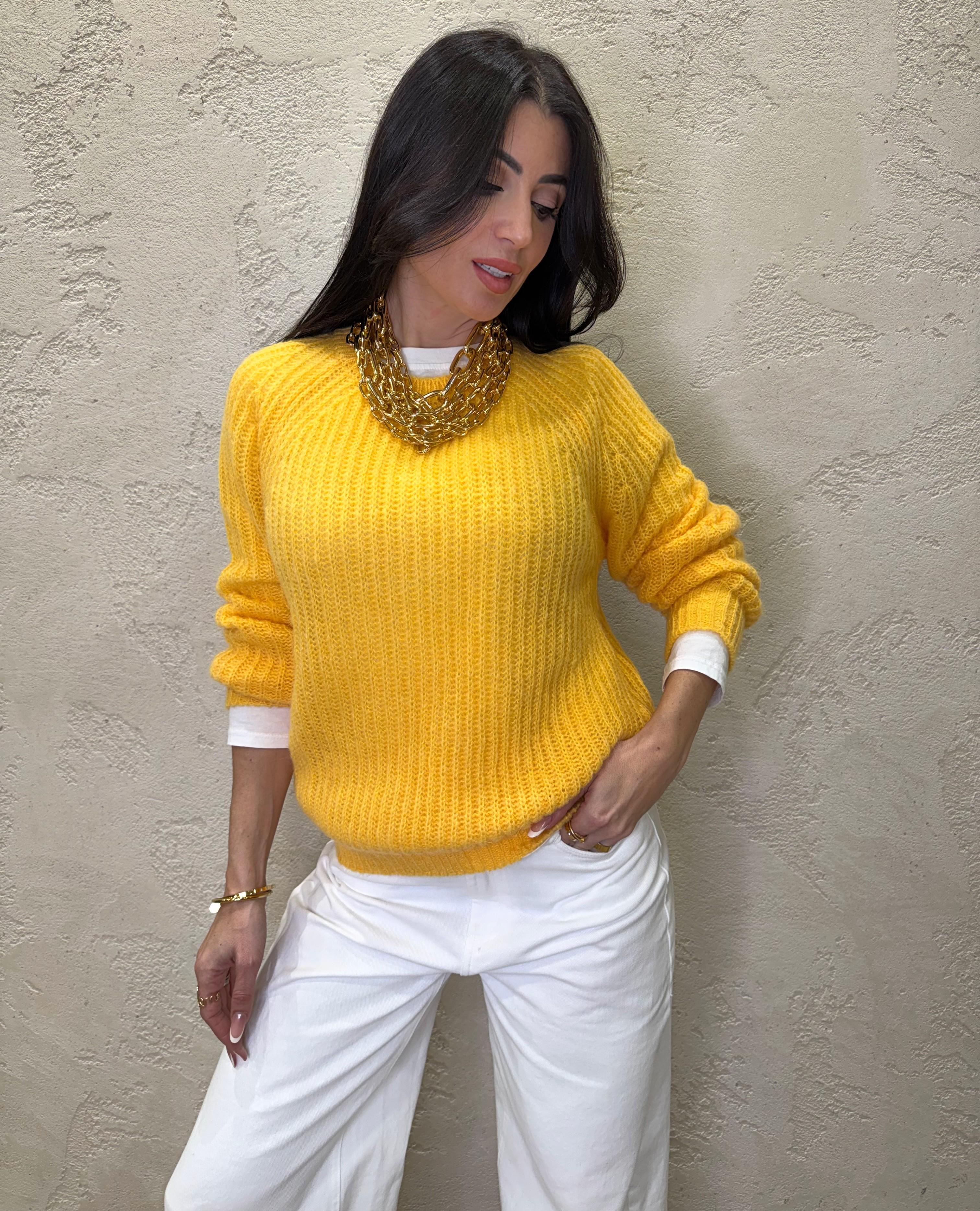 pull misto mohair punto ajour 55086F GIRASOLE VICOLO 