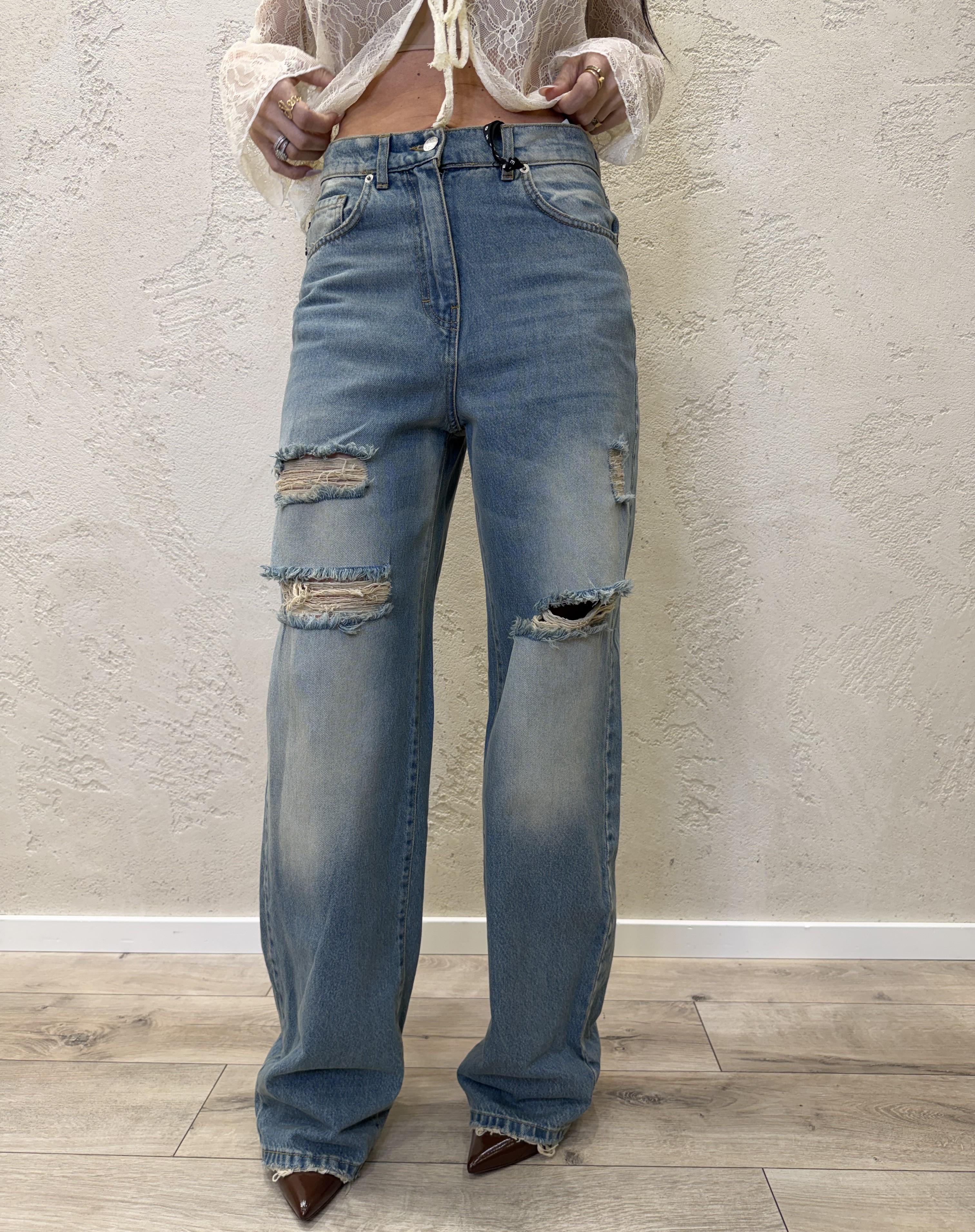 jeans modello stella in tela ferma a gamba dritta PLS-Q042 DENIM HAVEONE 