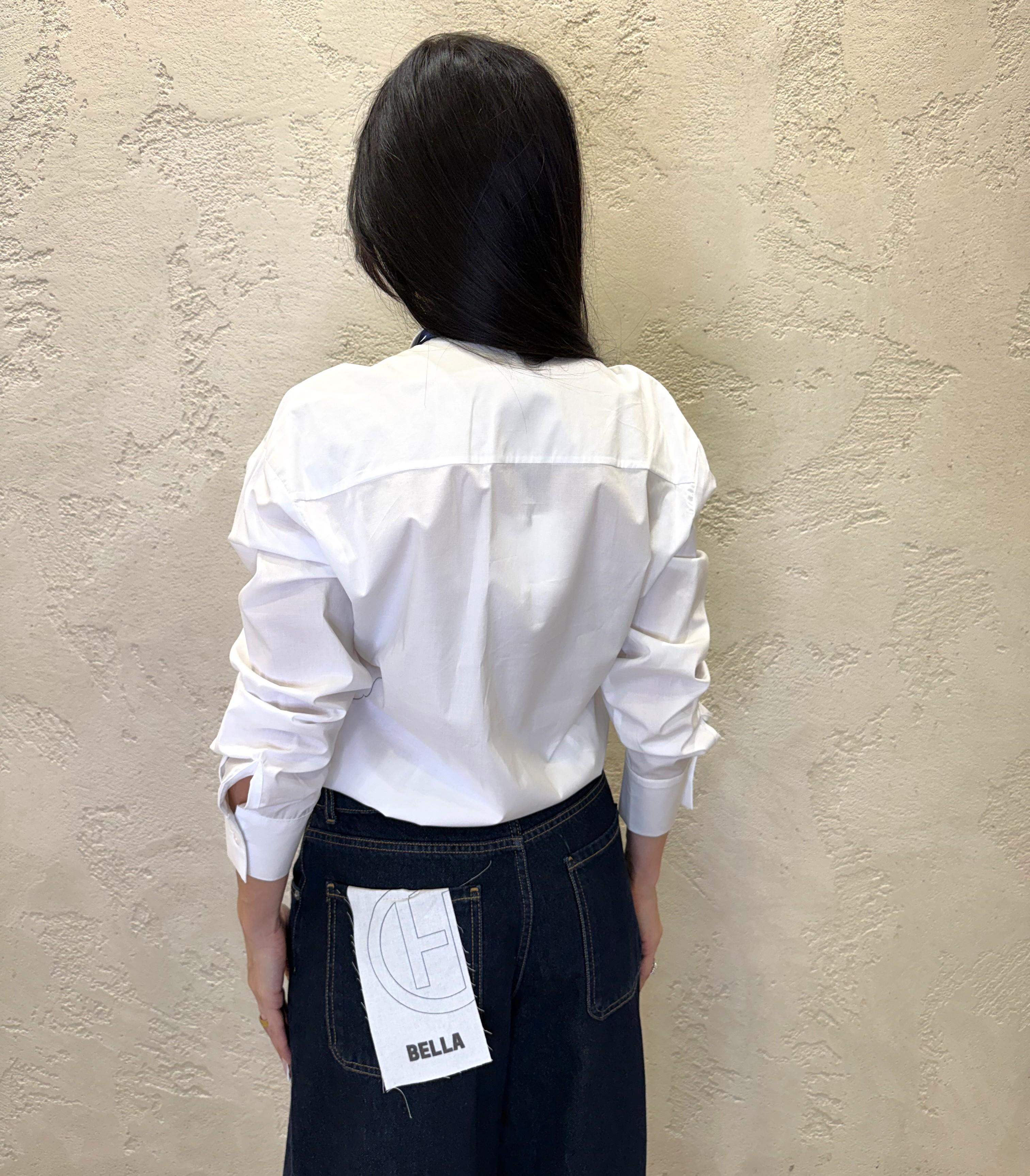 camicia morbda con cravatta a pois in dotazione 26C4355 BIANCO/BLU TENSIONE IN 