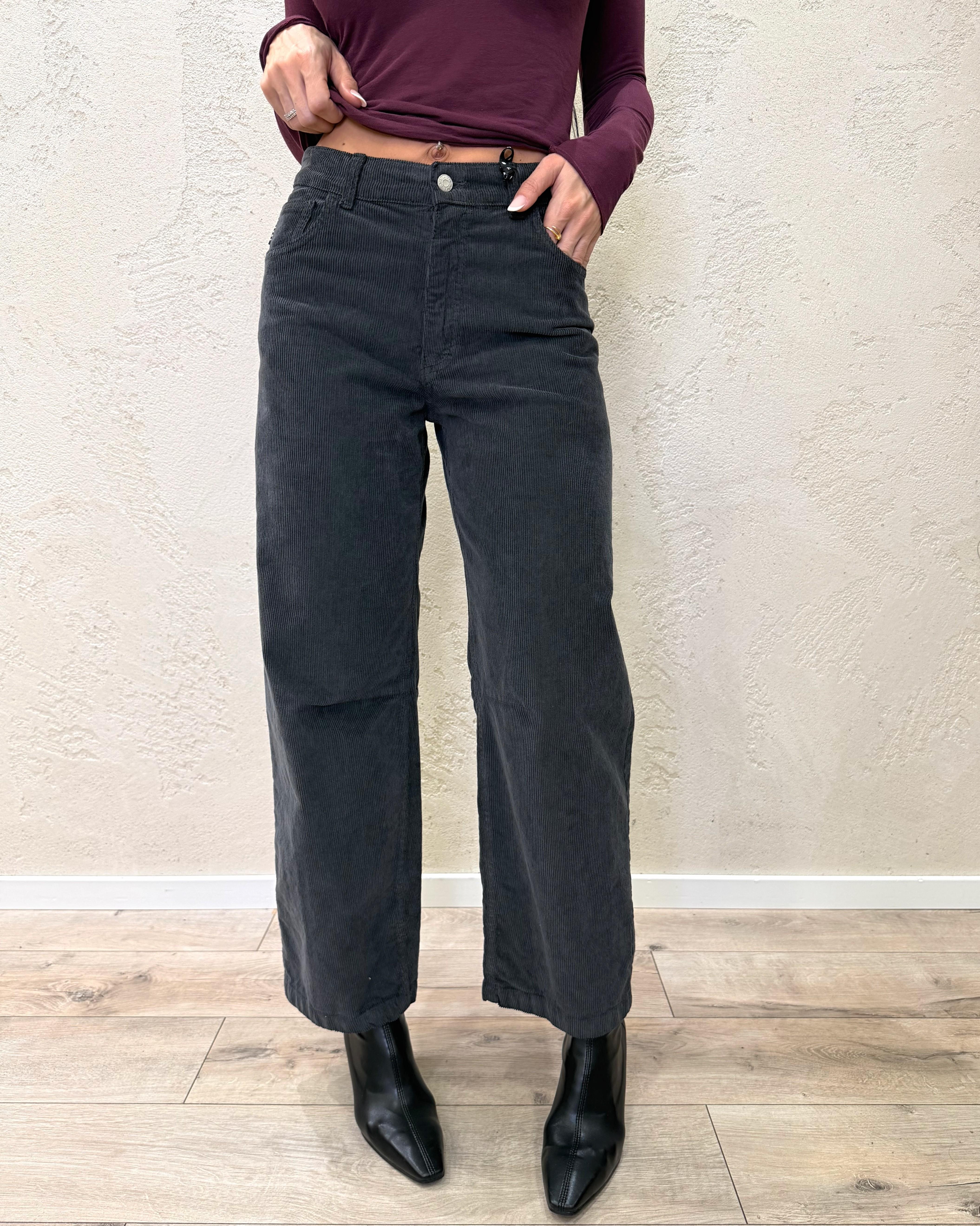 pantaloni ferro di cavallo in velluto a costine PGZ-P243 PIOMBO HAVEONE 