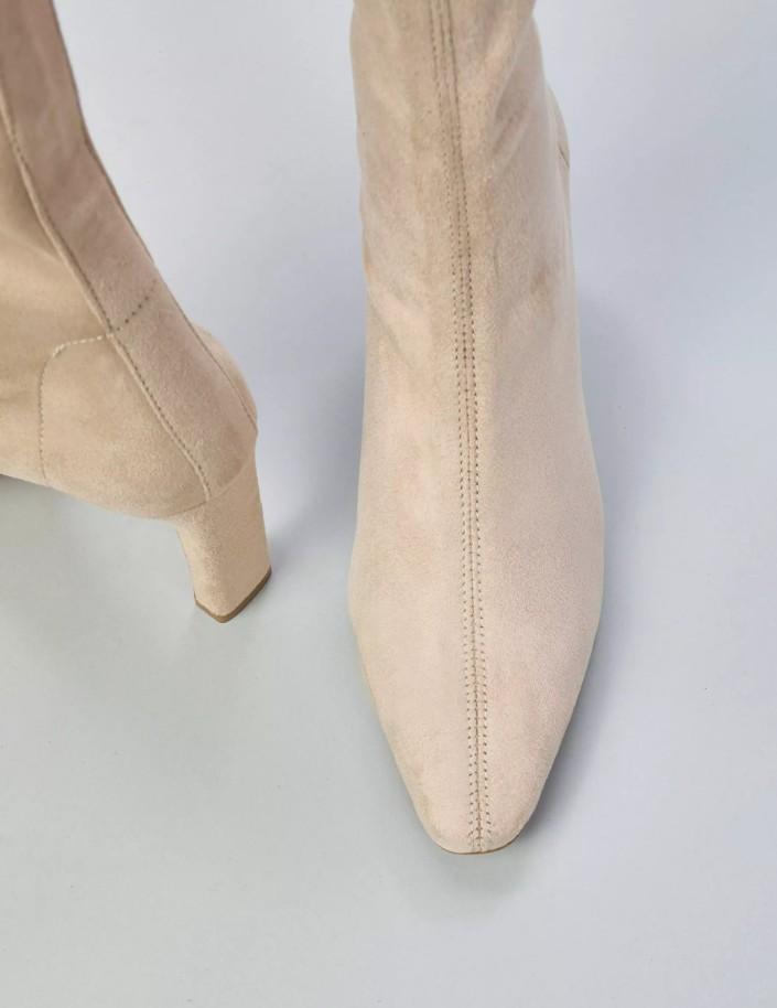 stivaletto a calzino elasticizzato con tacco AT2007 BEIGE OVYE' 